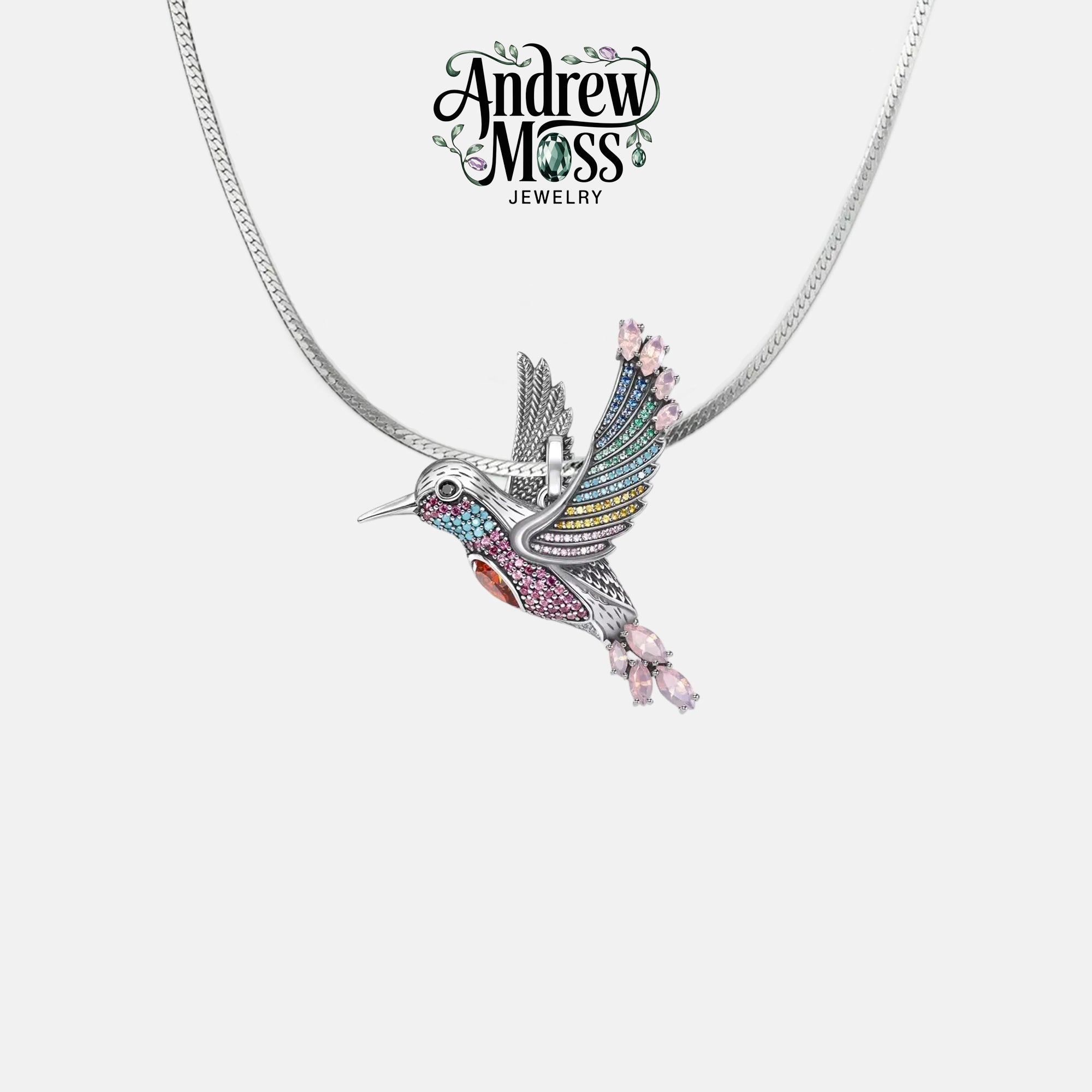 Colorful Hummingbird Pendant for Necklace