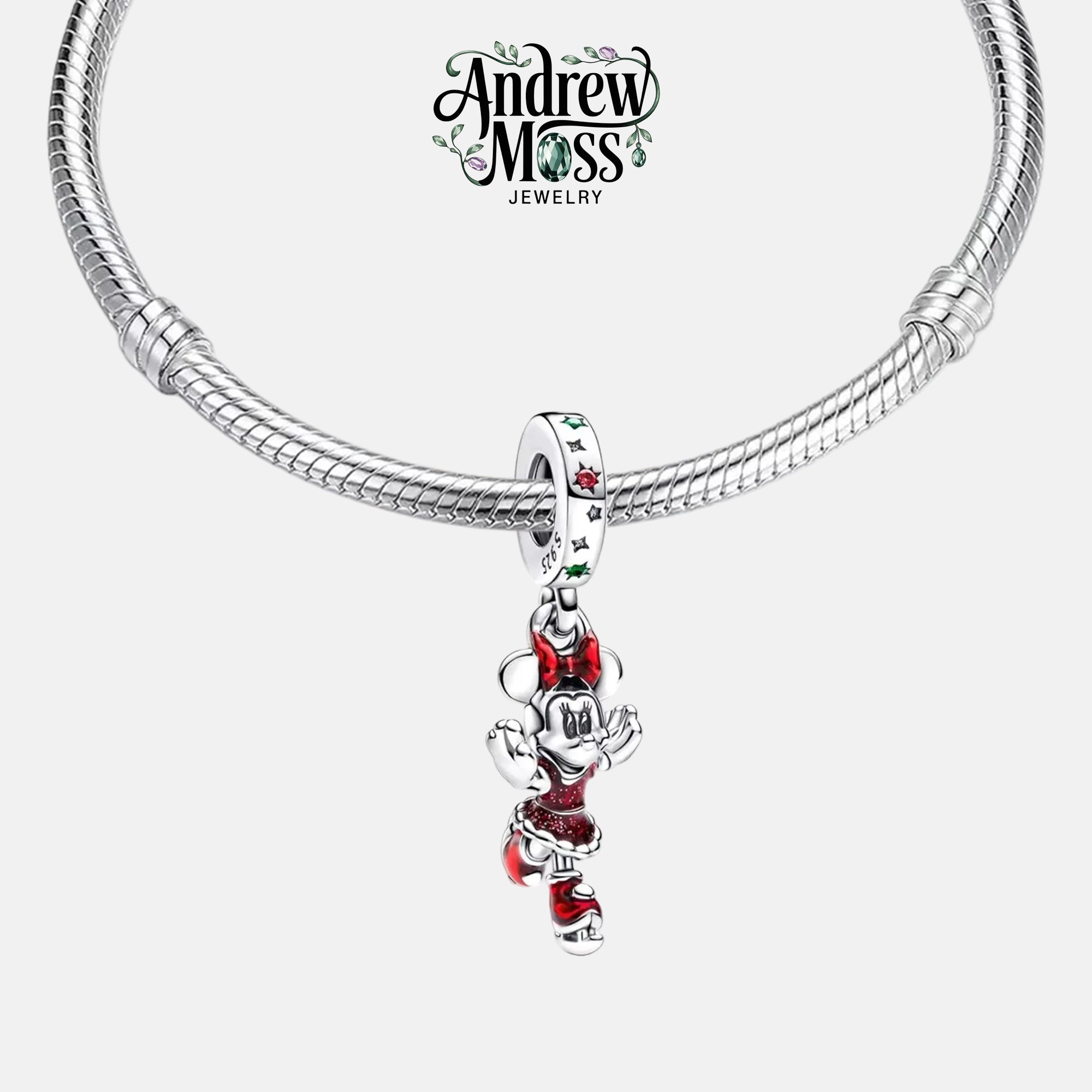 Disney Minnie Mouse Ice Skating Dangle Charm for Bracelet