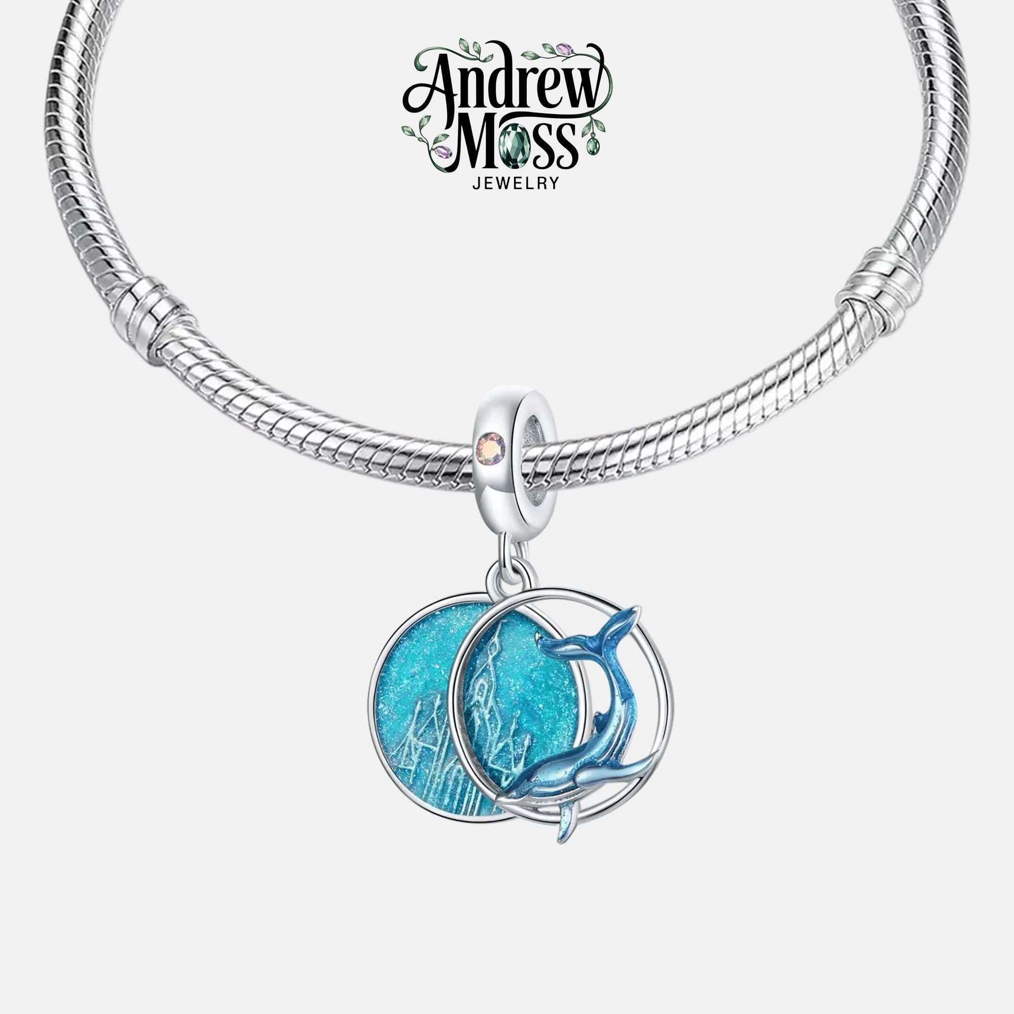 Whale Ocean Castle Dangle Charm for Bracelet