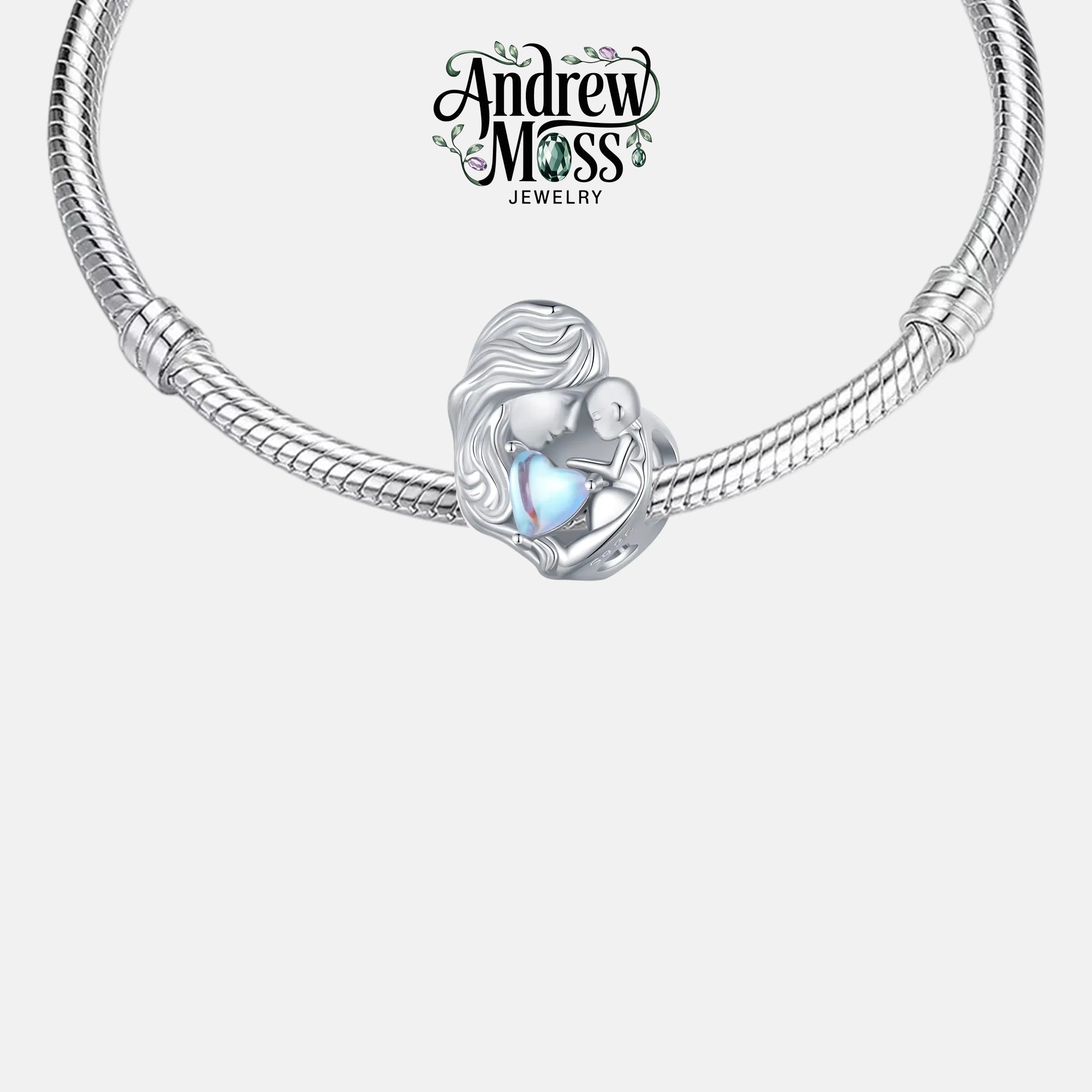 Mother & Child Moonstone Charm for Bracelet