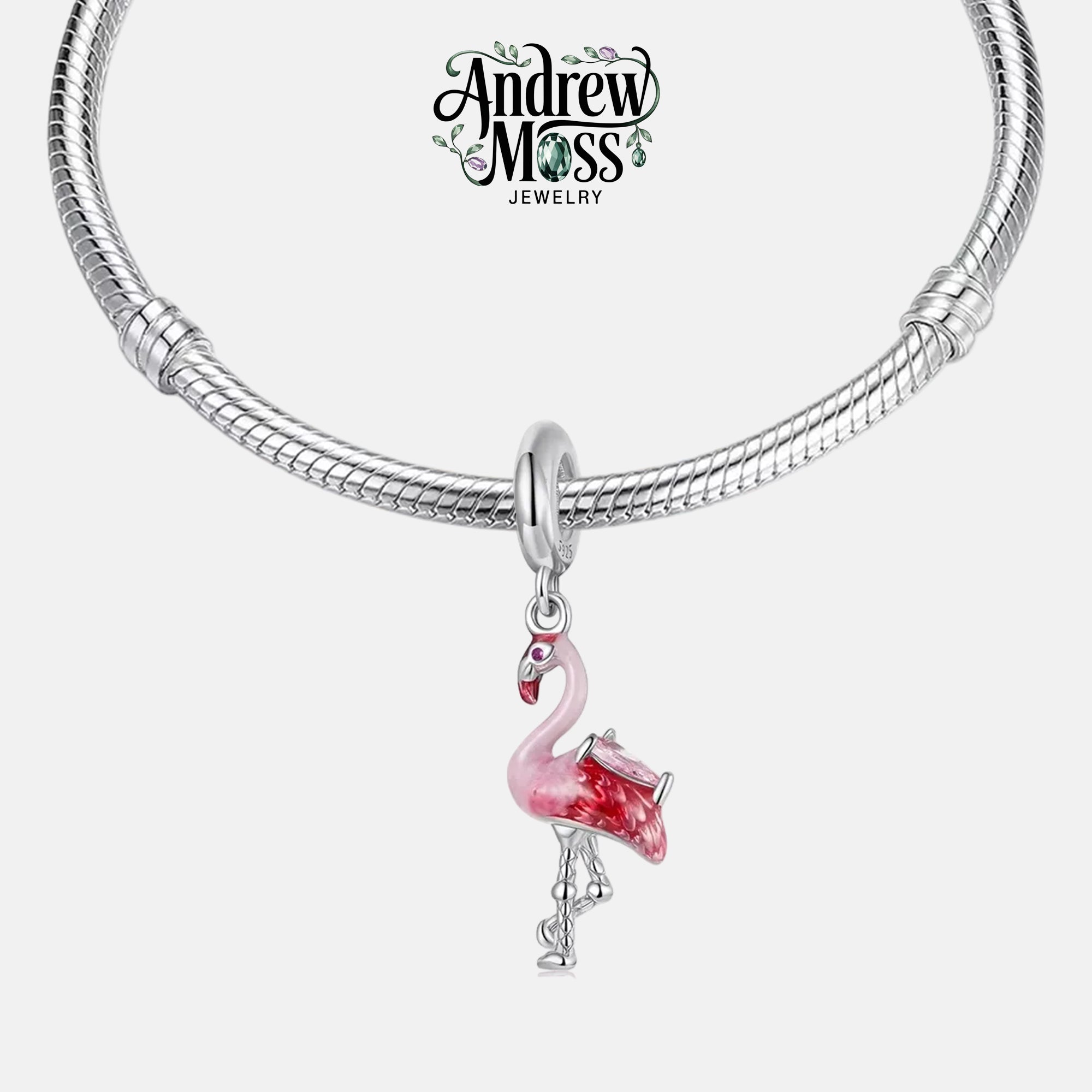 Exotic Flamingo Dangle Charm for Bracelet