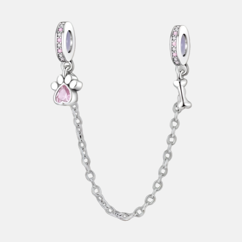 Paw & Bone Safety Chain Charm for Bracelet