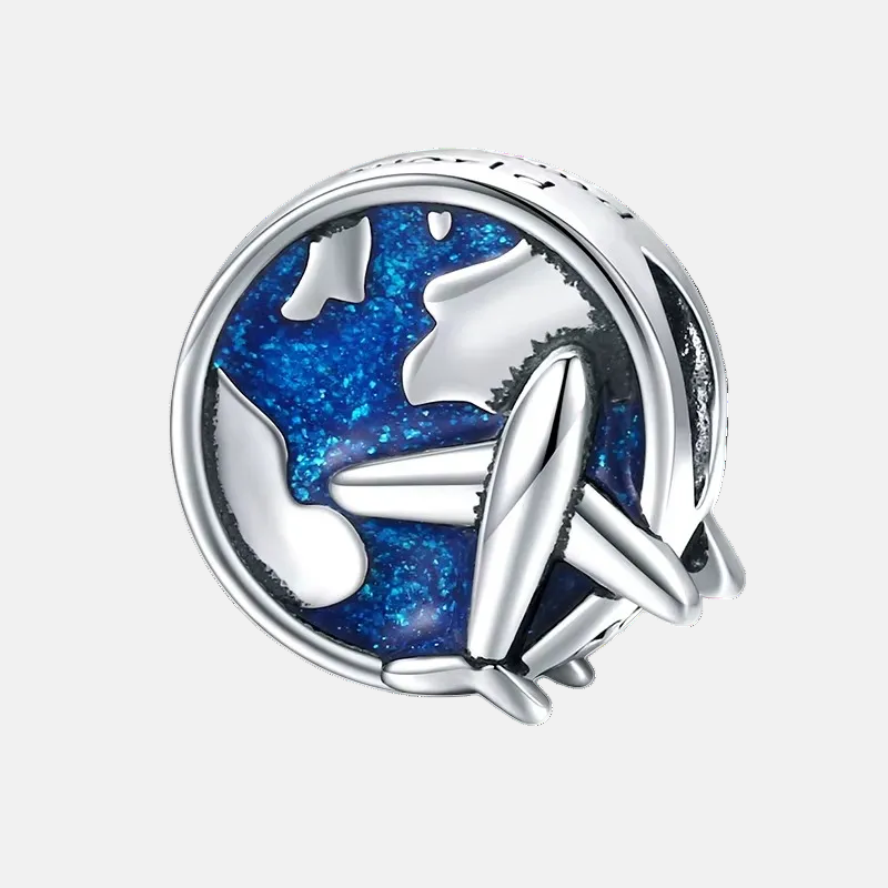 Blue Earth Bead Charm for Bracelet