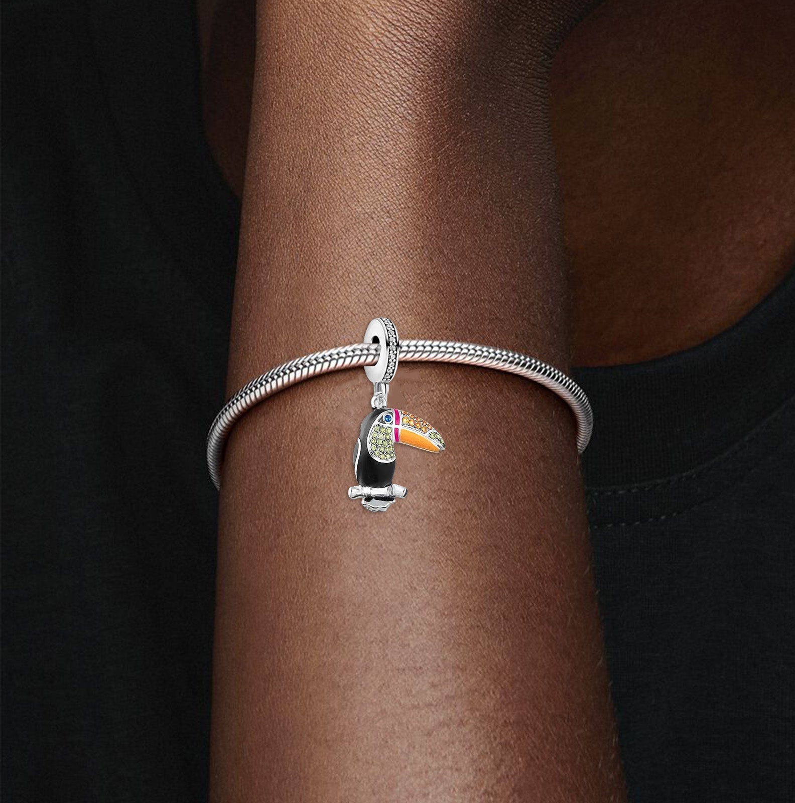 Colorful Toucan Dangle Charm for Bracelet