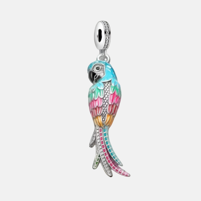 Colorful Macaw Dangle Charm