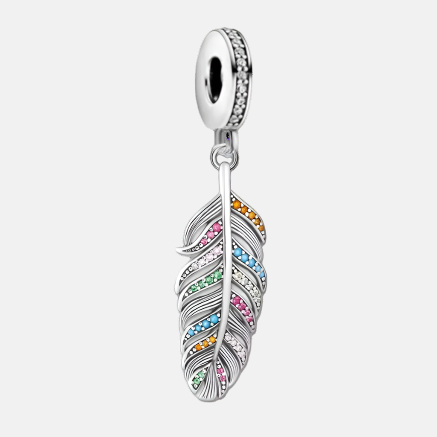 Colorful Feather Dangle Charm