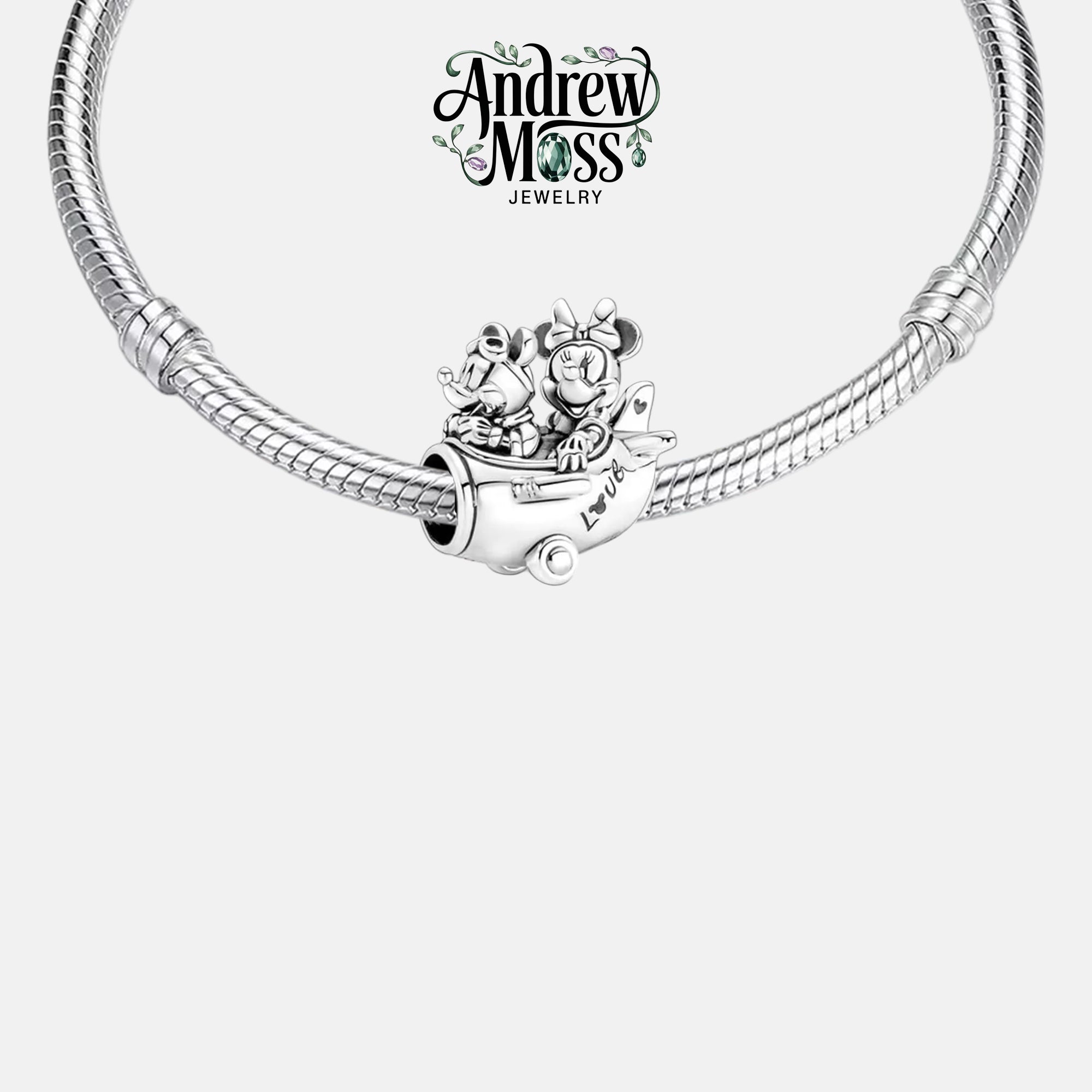Disney Minnie Mouse & Mickey Mouse Airplane Charm