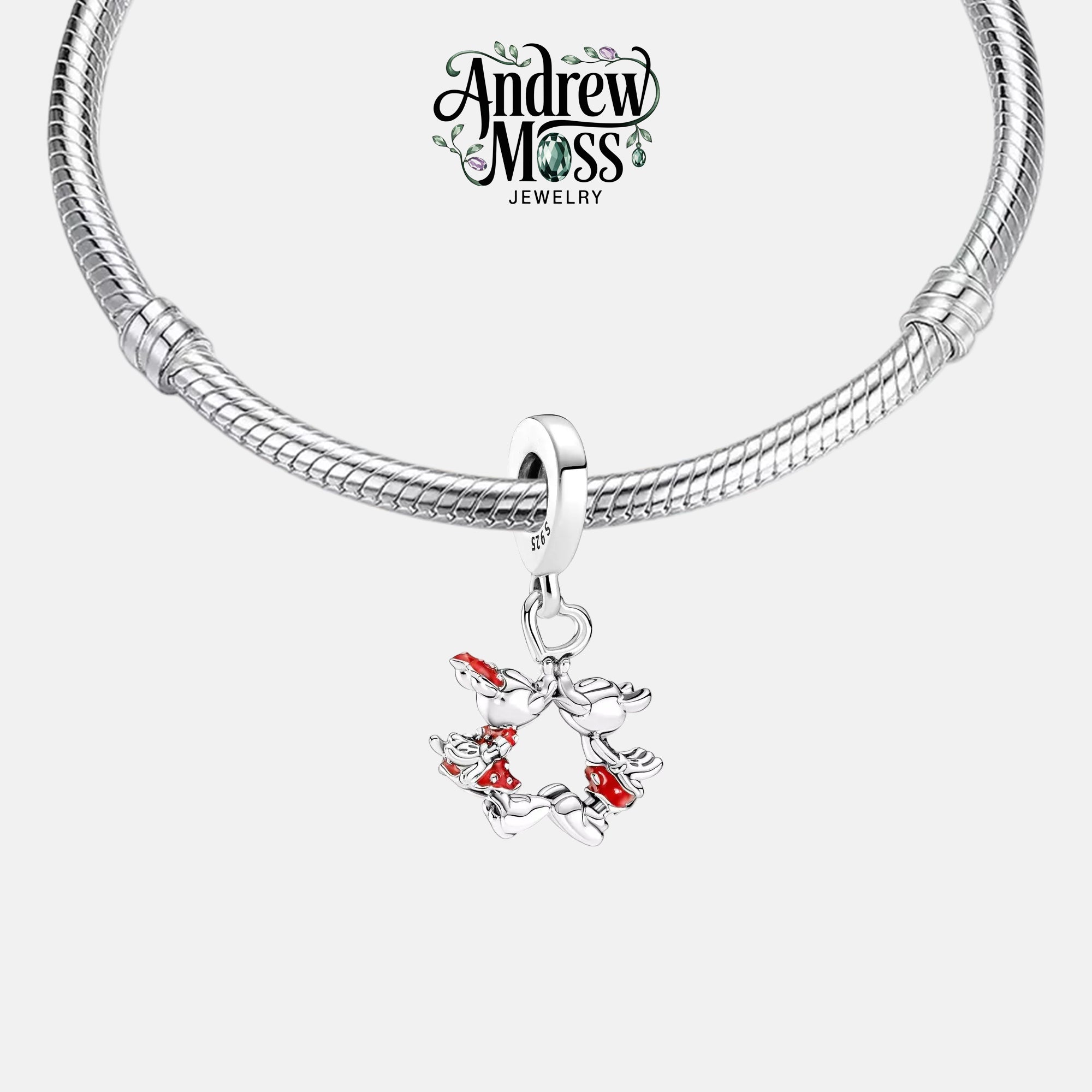 Disney Mickey & Minnie Kiss Love Dangle Charm