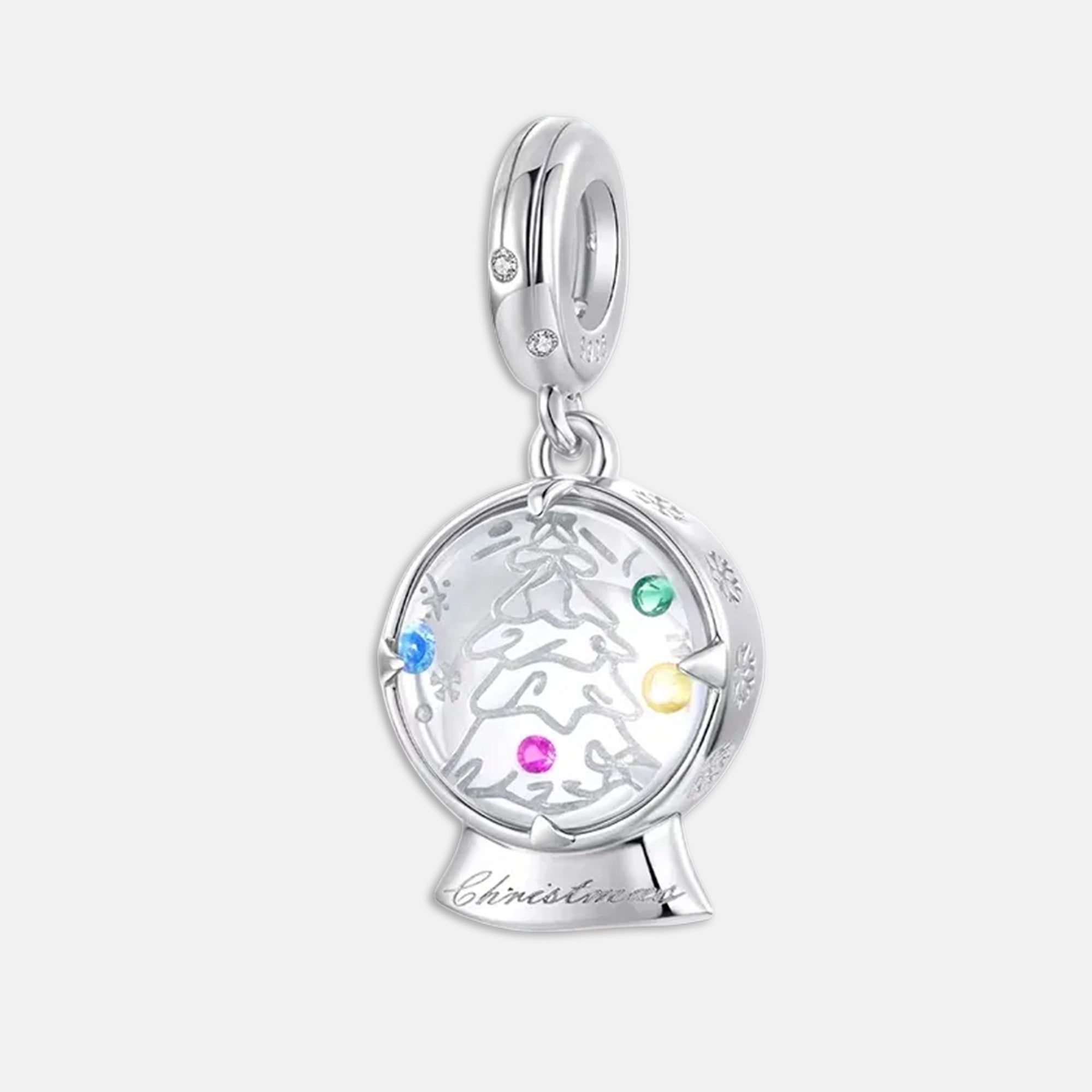 Crystal Ball Christmas Dangle Charm for Bracelet