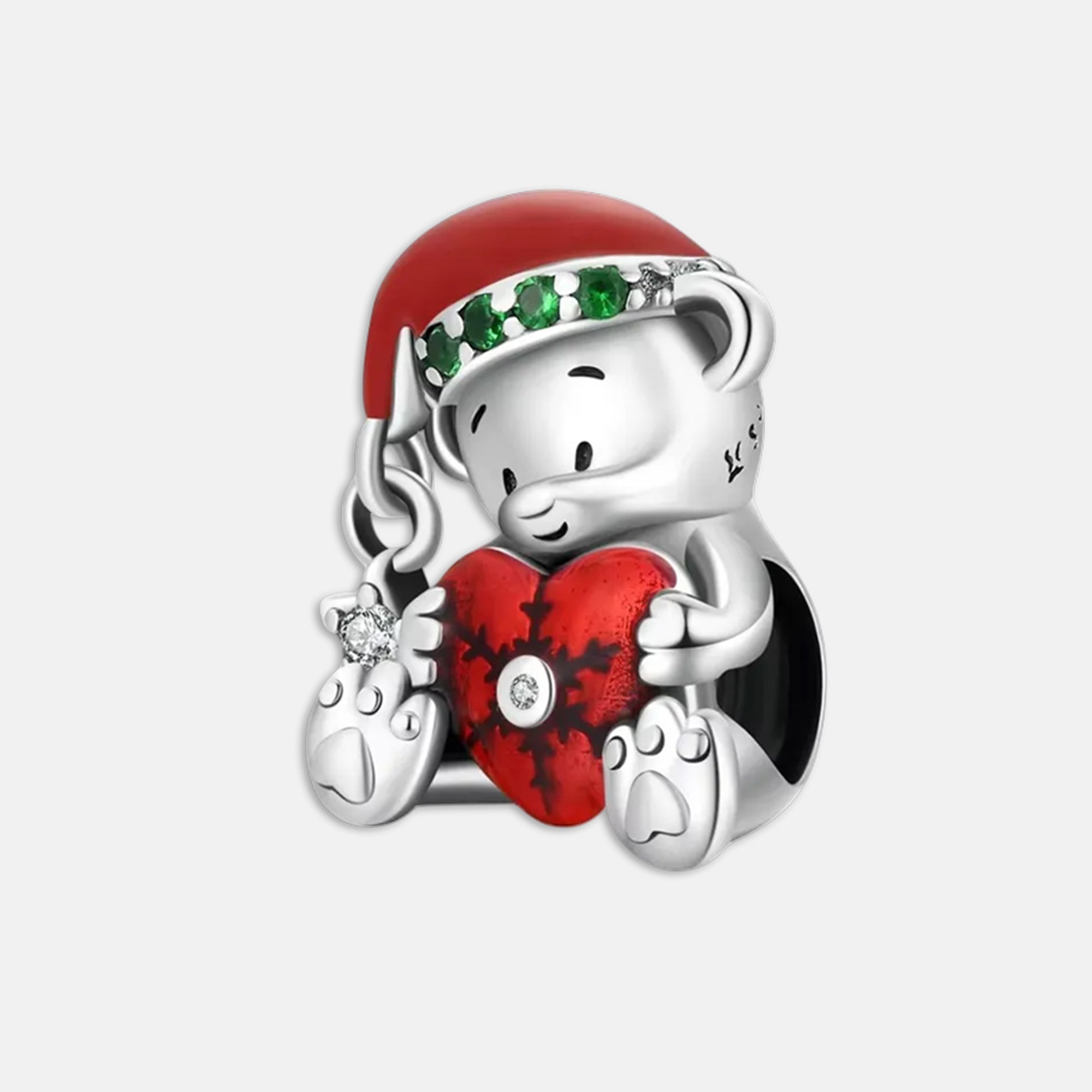 Christmas Bear Bead Charm for Bracelet