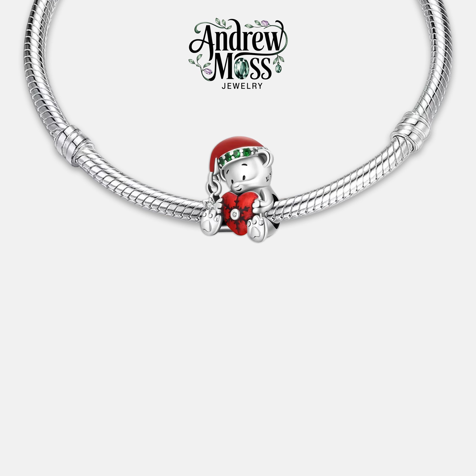 Christmas Bear Bead Charm for Bracelet