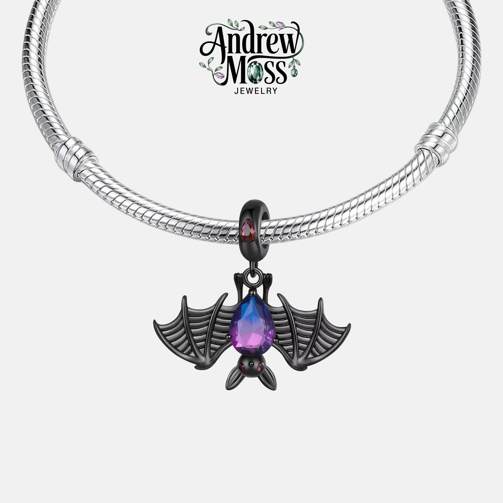 Bat with Stone Dangle Charm