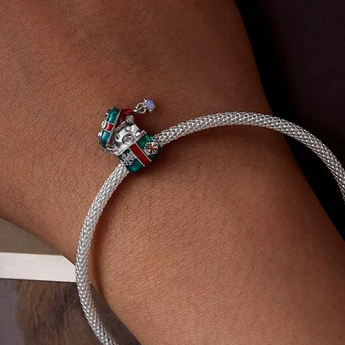 Teddy Bear Gift Christmas Bead Charm for Bracelet