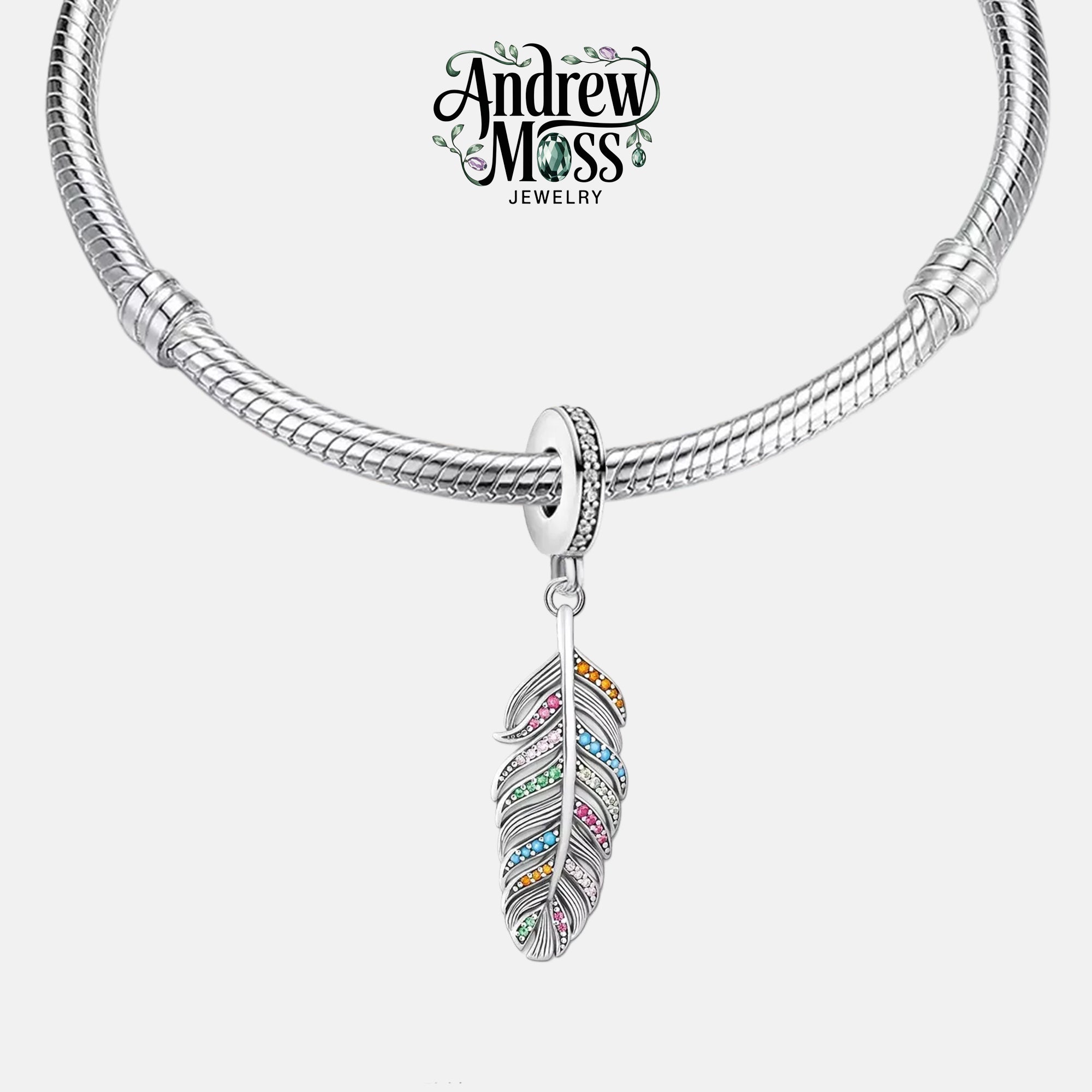 Colorful Feather Dangle Charm