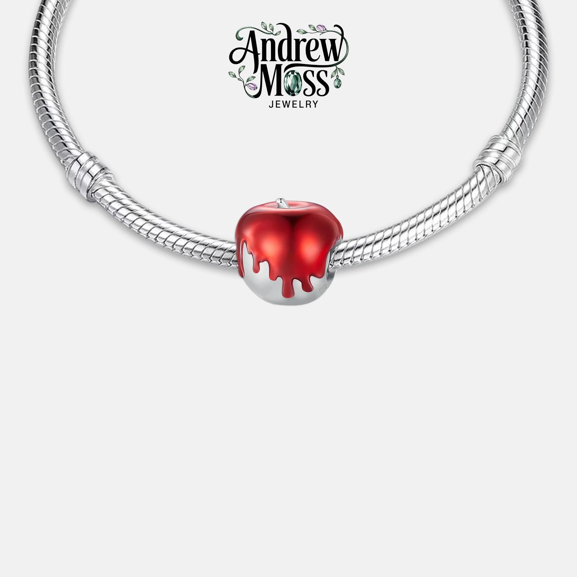 Winter Candy Apple Christmas Bead Charm for Bracelet