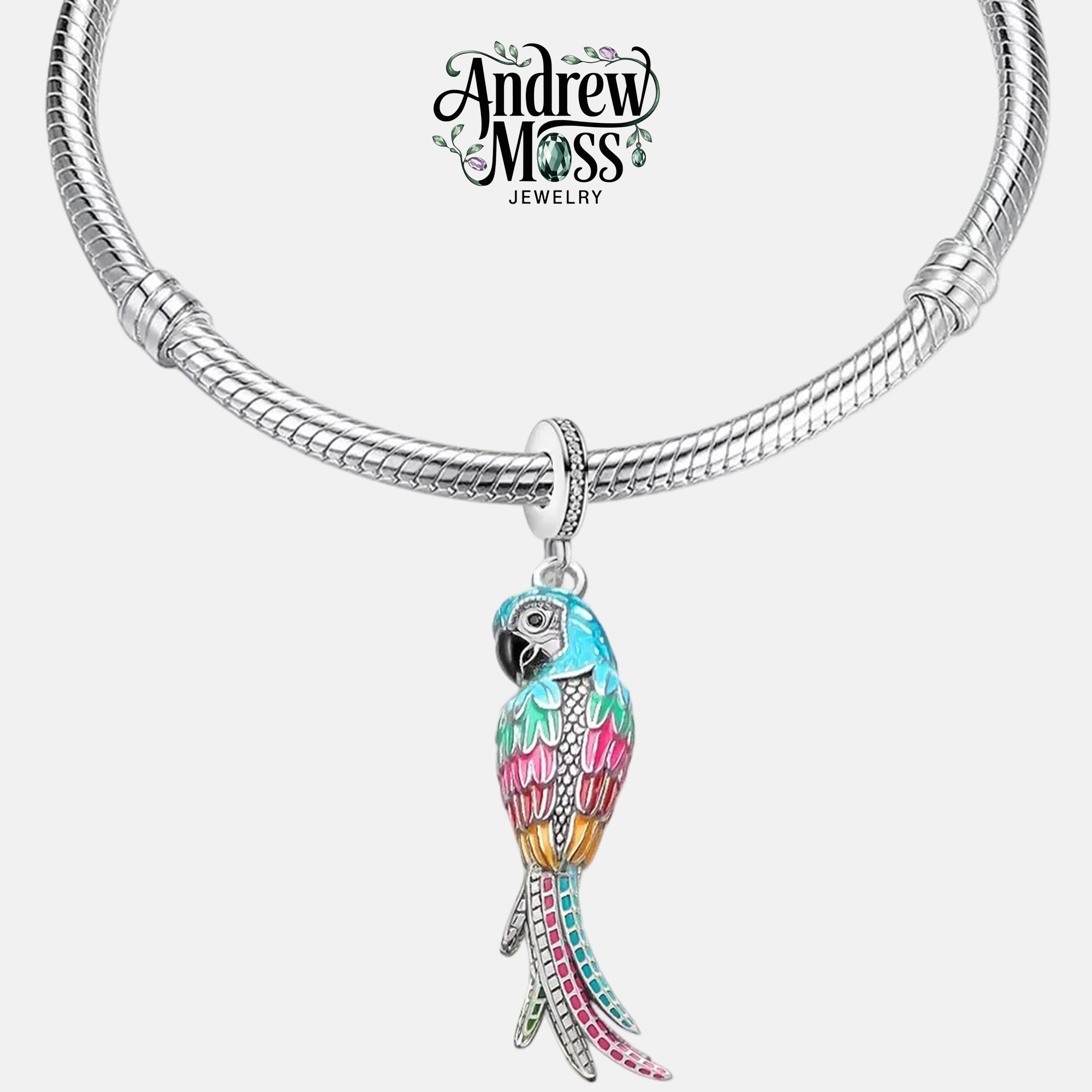 Colorful Macaw Dangle Charm