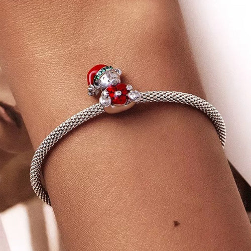 Christmas Bear Bead Charm for Bracelet