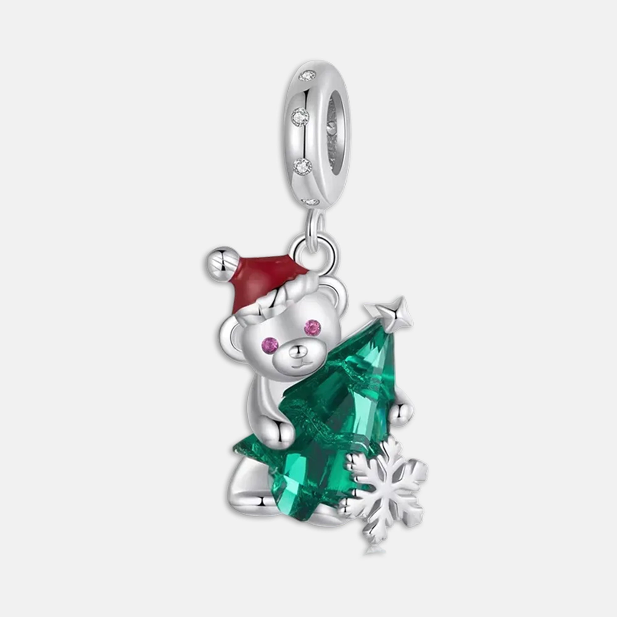 Hanging Teddy Bear Christmas Tree Dangle Charm for Bracelet