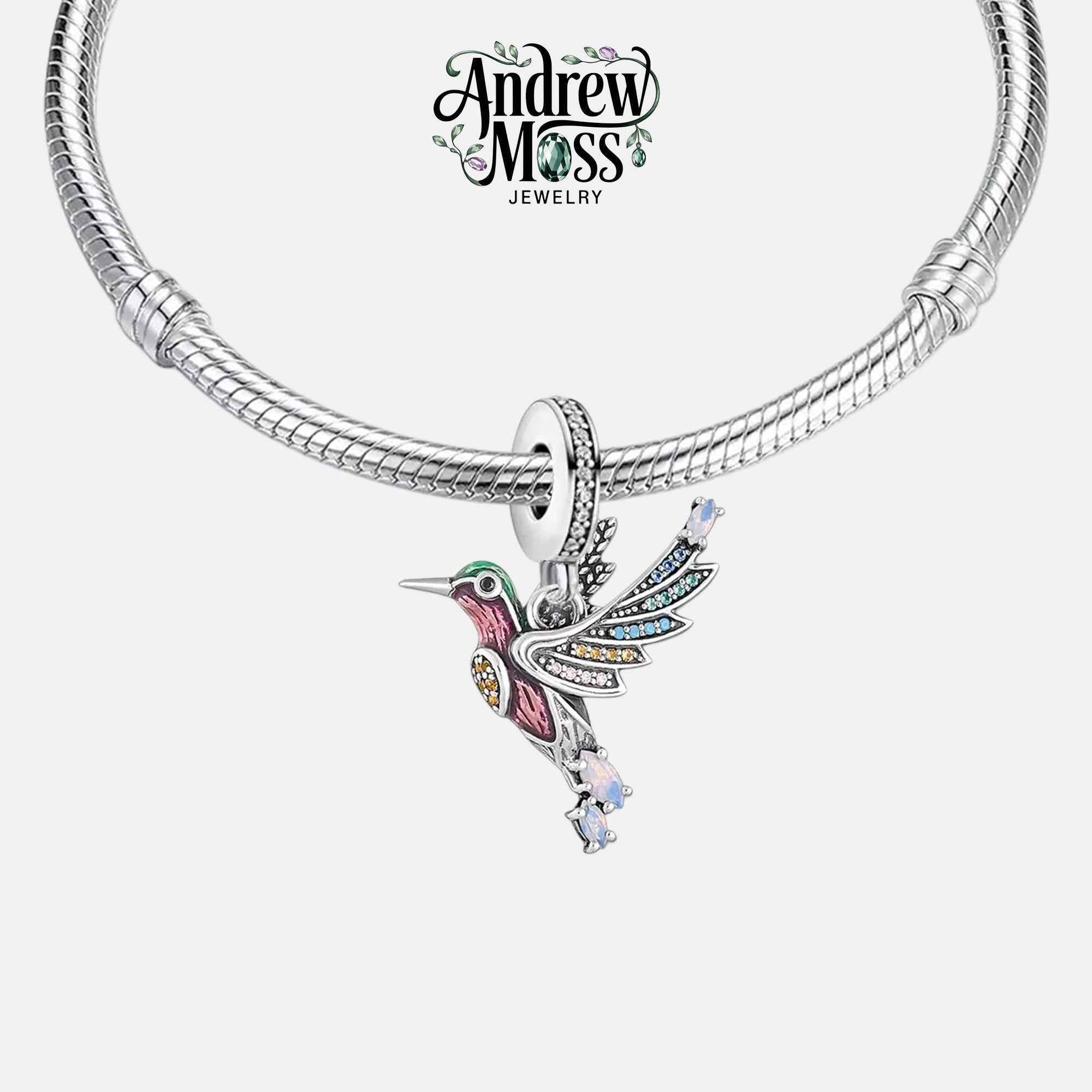 Colorful Hummingbird Dangle Charm