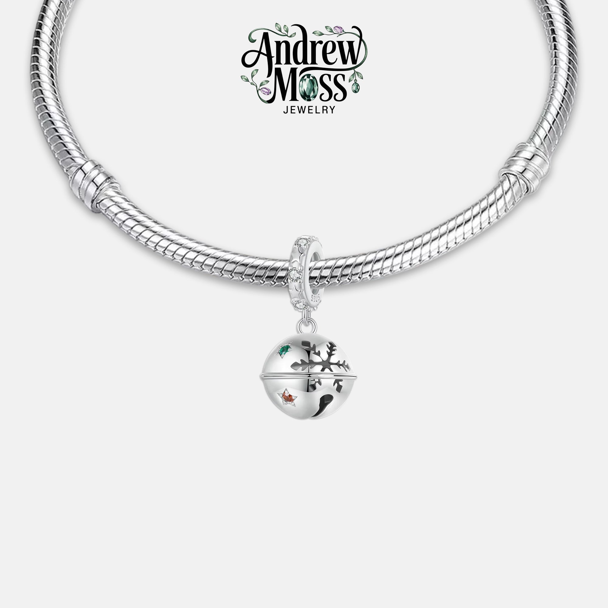 Santa Claus Bell Christmas Dangle Charm for Bracelet