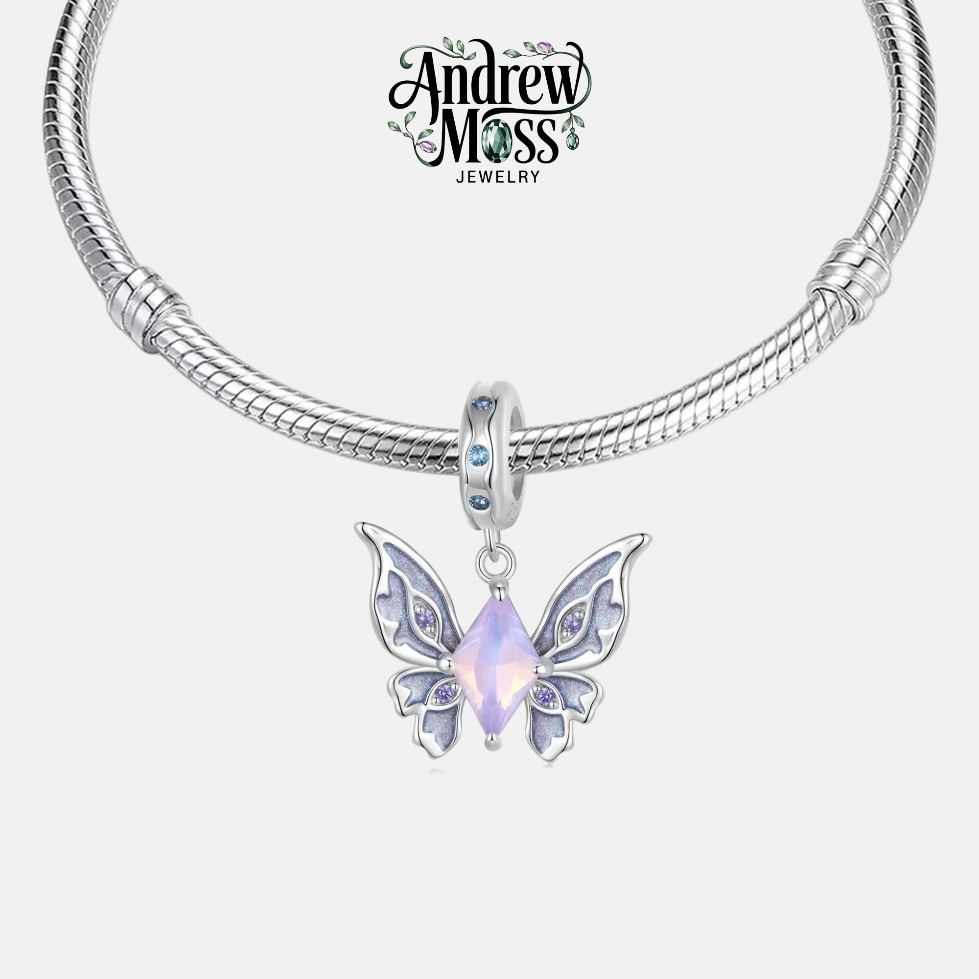 Magic Butterfly Purple Dangle Charm