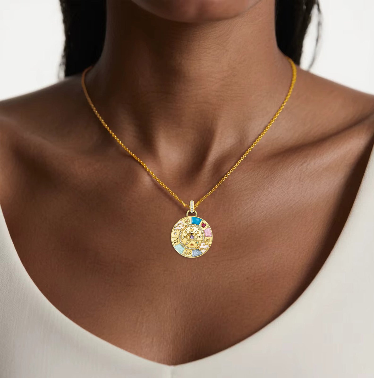 Wheel of Fortune Gold Plated Pendant
