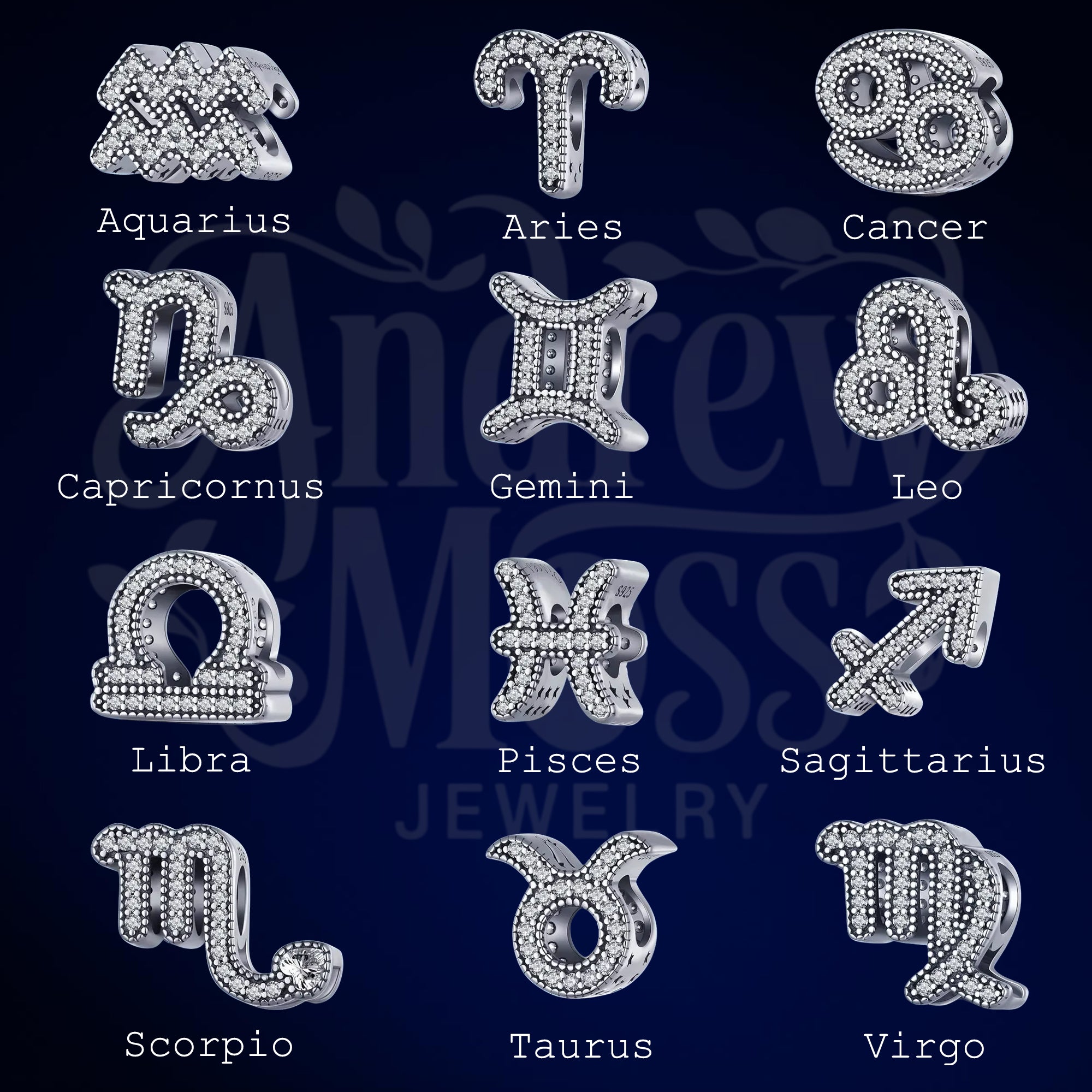 Zodiac Constellation Bead Charm
