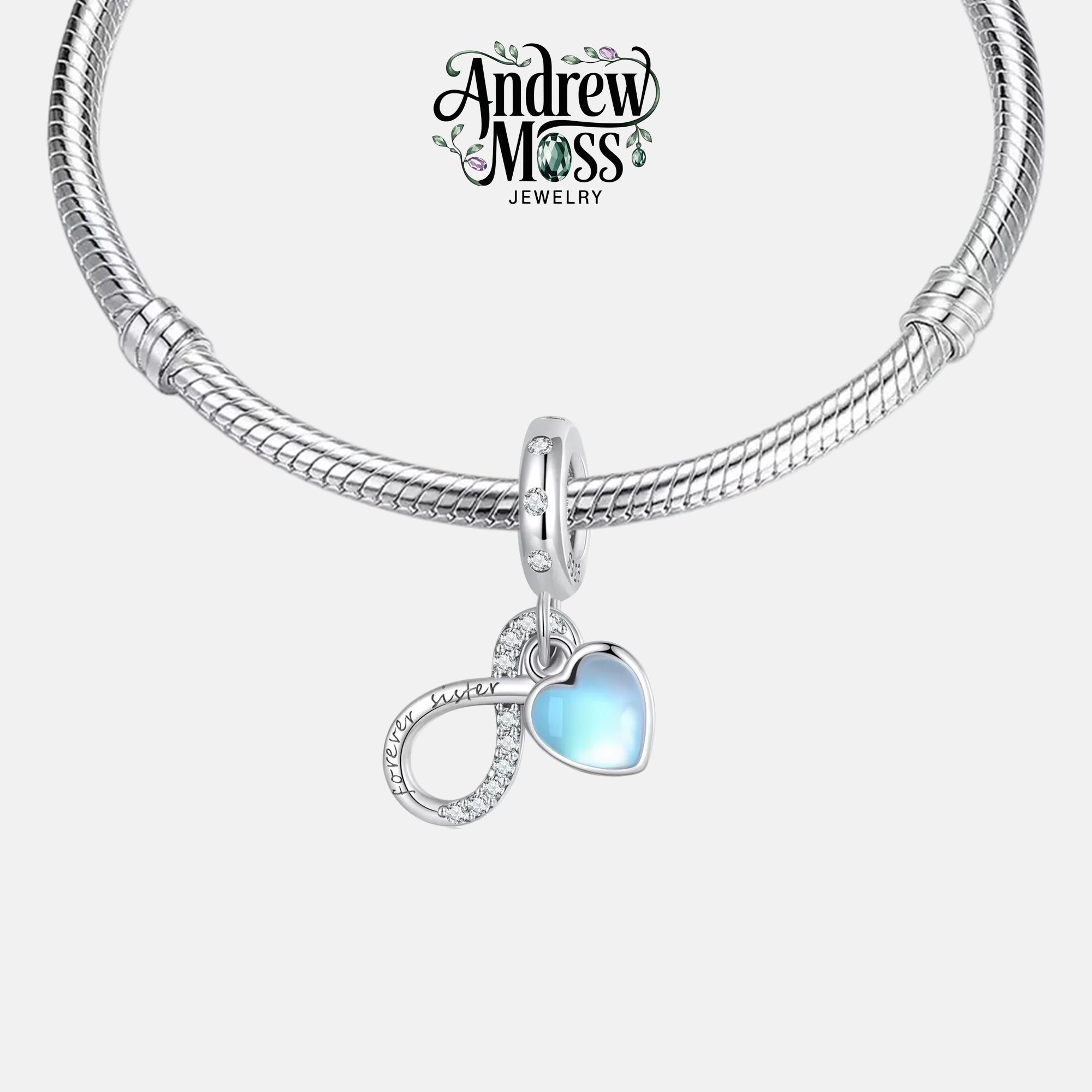 Sister Infinity Love Moonstone Charm