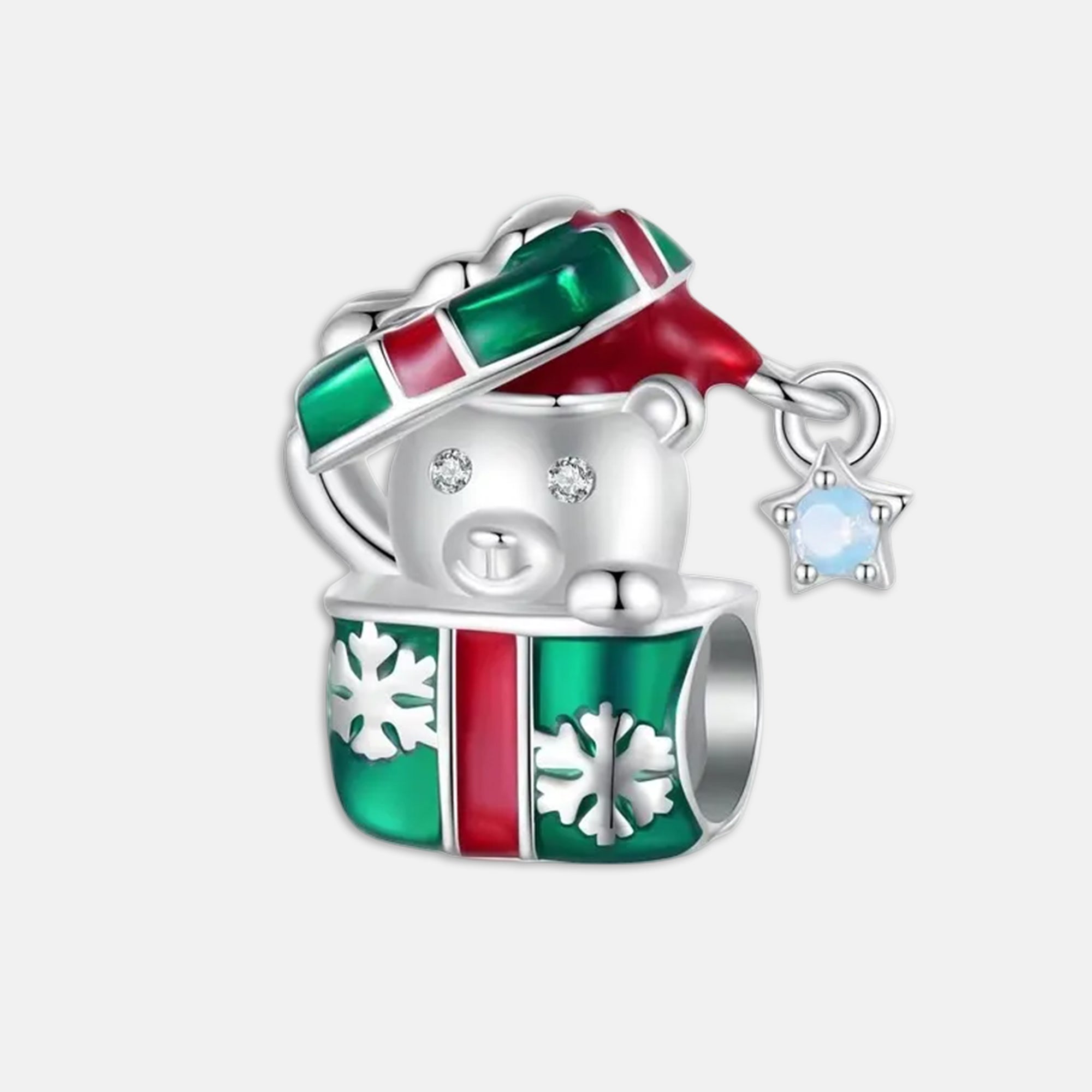 Teddy Bear Gift Christmas Bead Charm for Bracelet