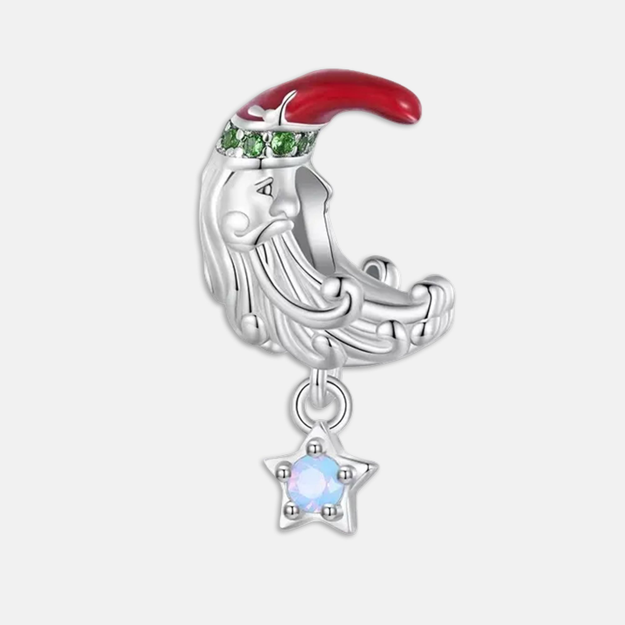 Moonlight Santa Claus Star Christmas Charm for Bracelet