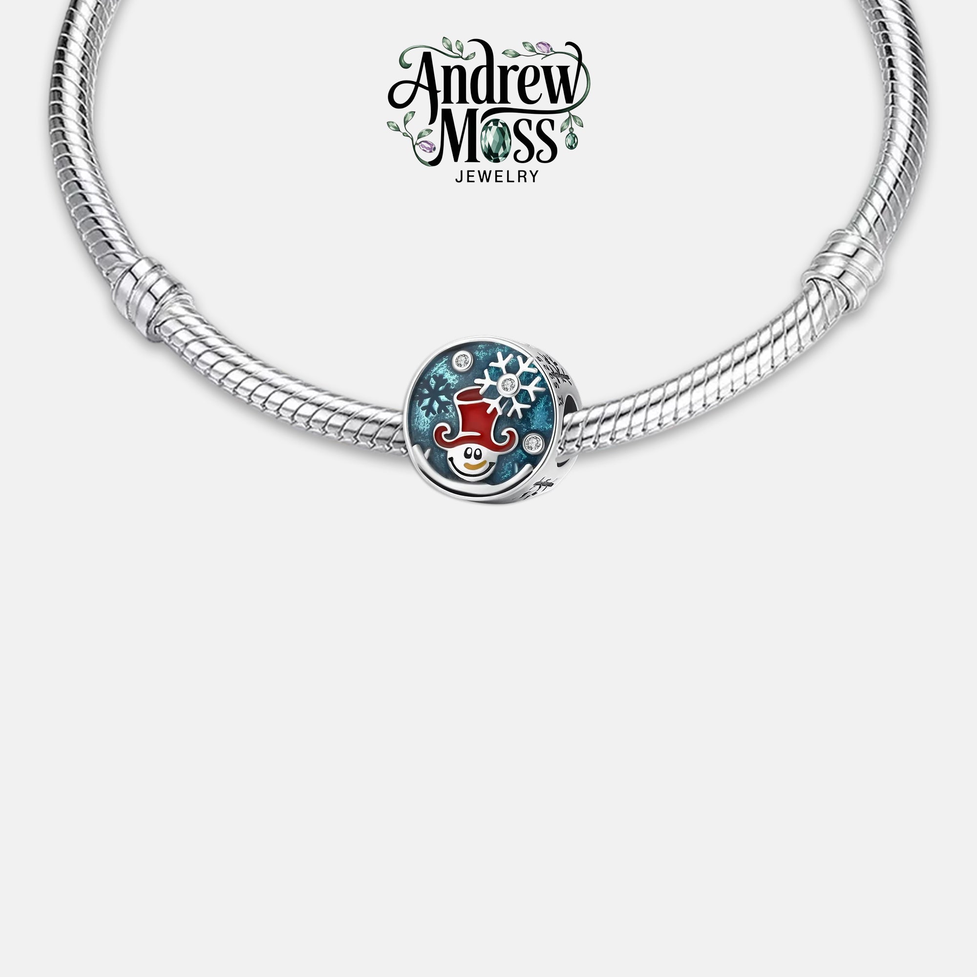 Snowman Christmas Bead Charm for Bracelet