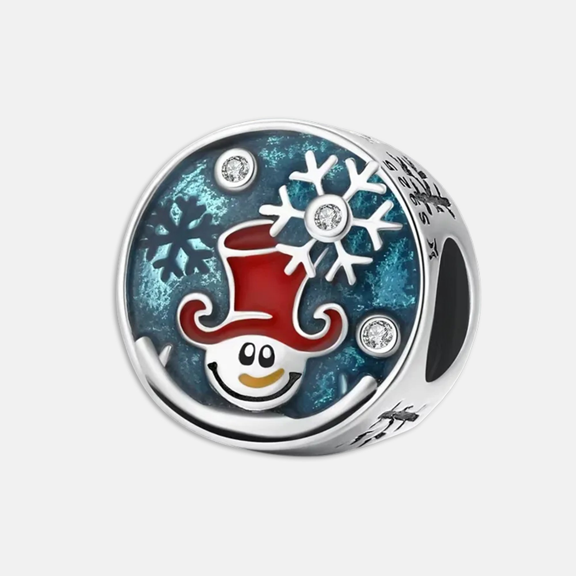 Snowman Christmas Bead Charm for Bracelet