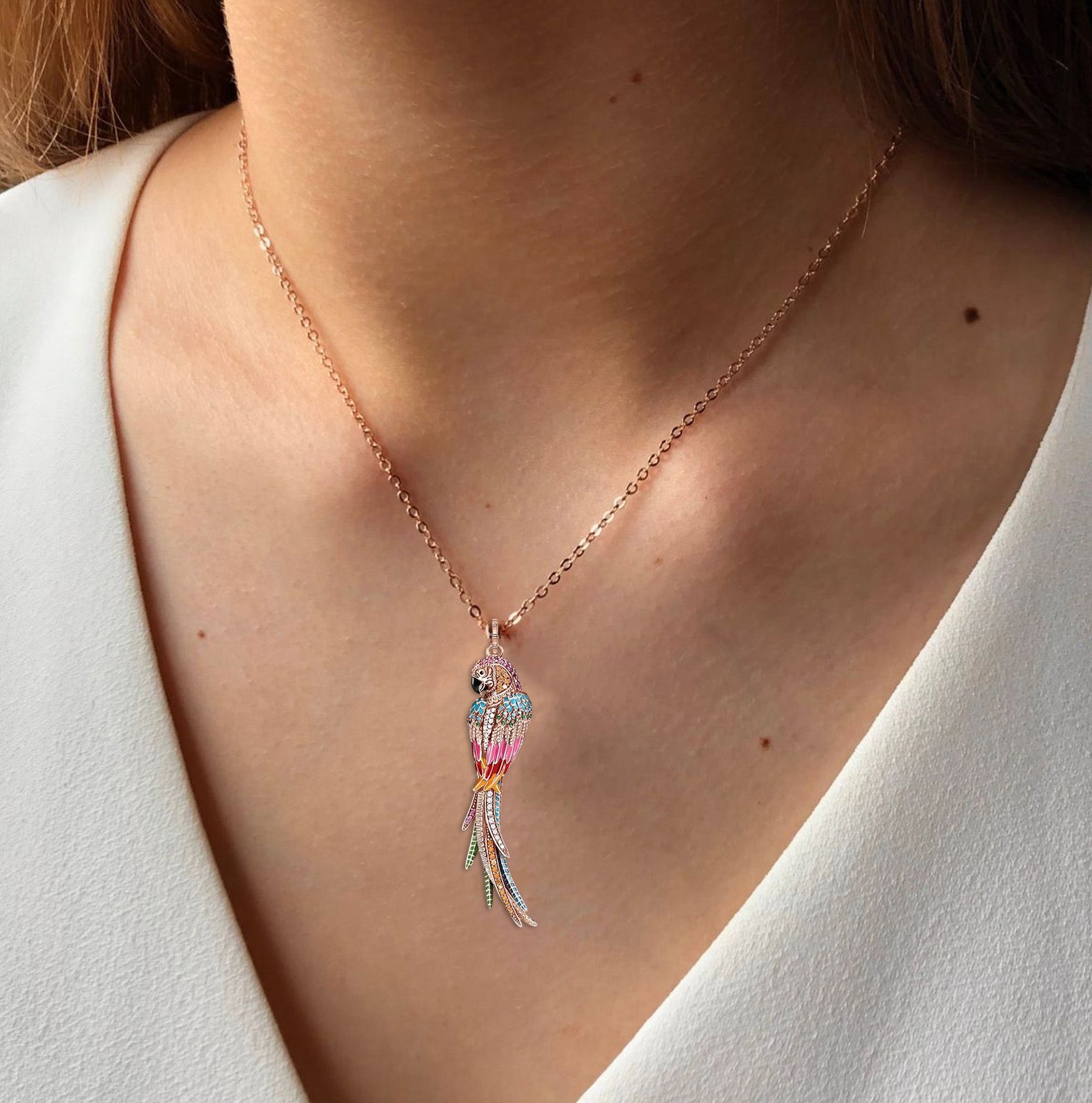 Macaw Rose Gold Plated Pendant