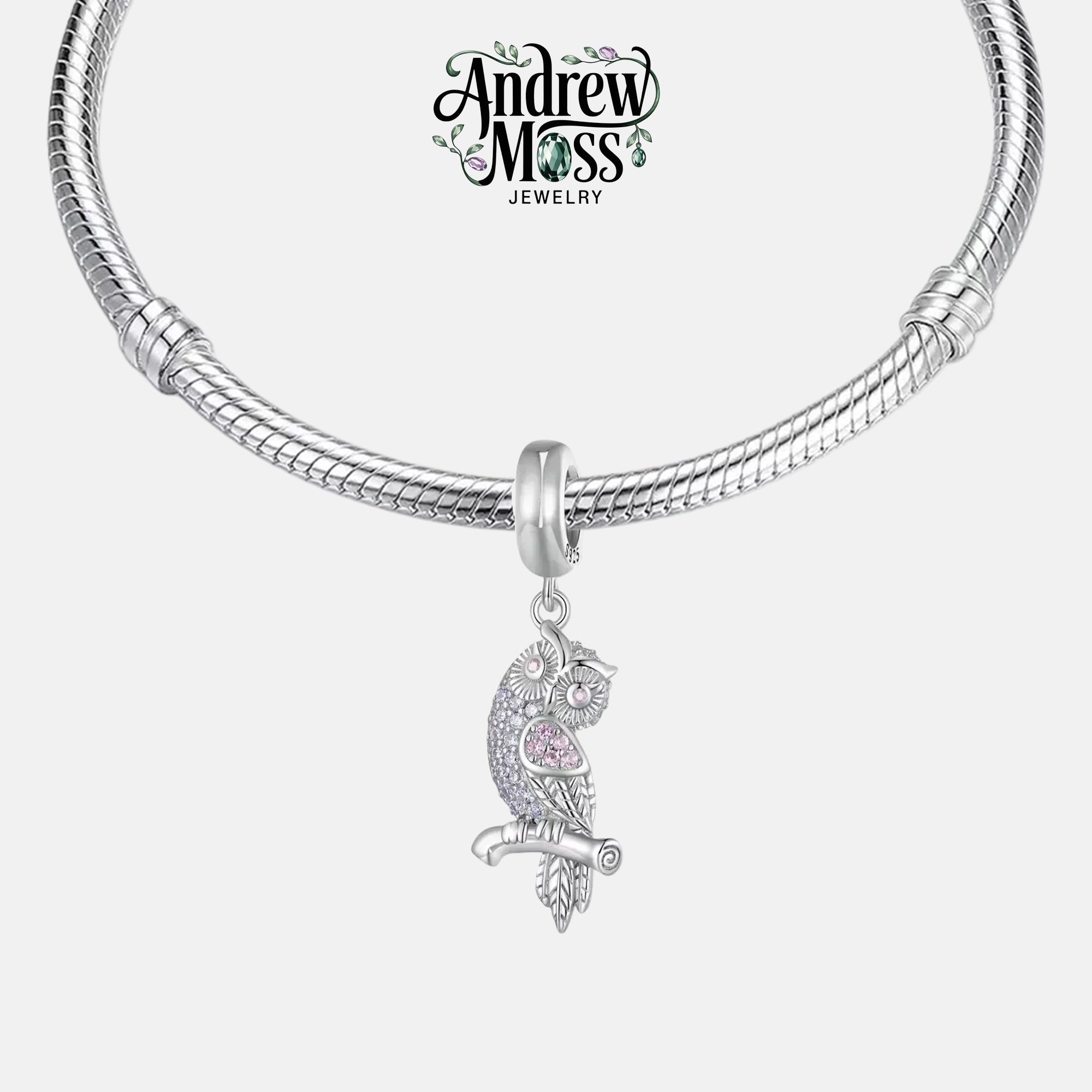 Sparkling Owl Dangle Charm