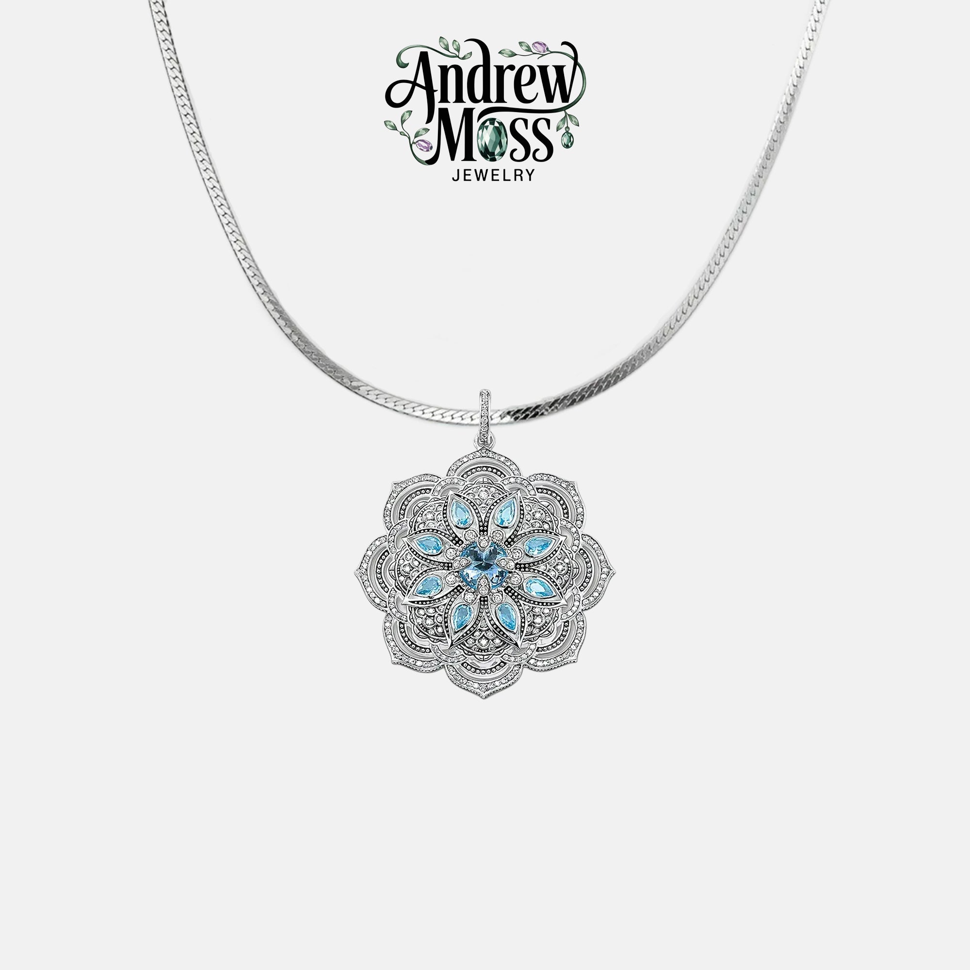 Blue Lotus Flower Pendant