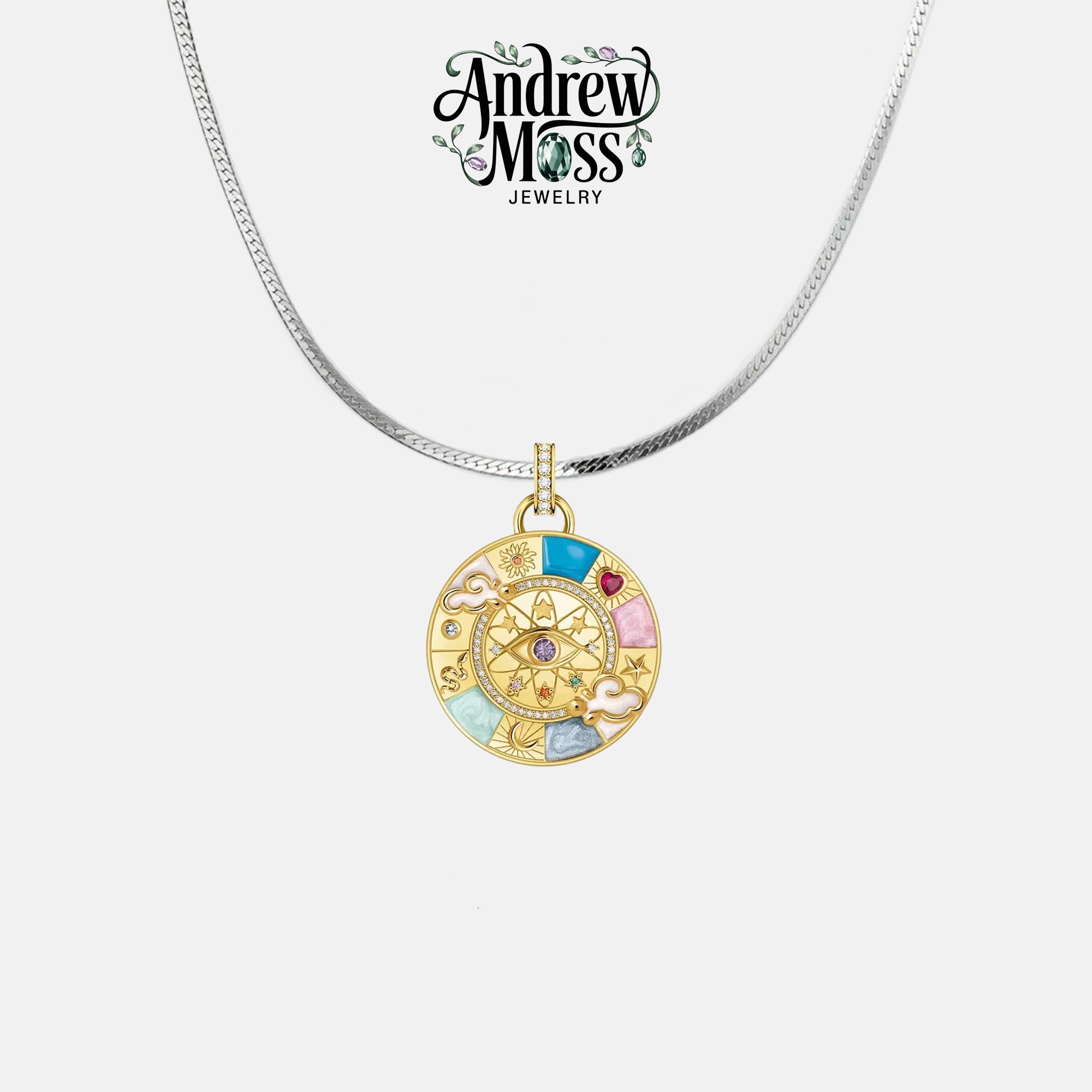 Wheel of Fortune Gold Plated Pendant