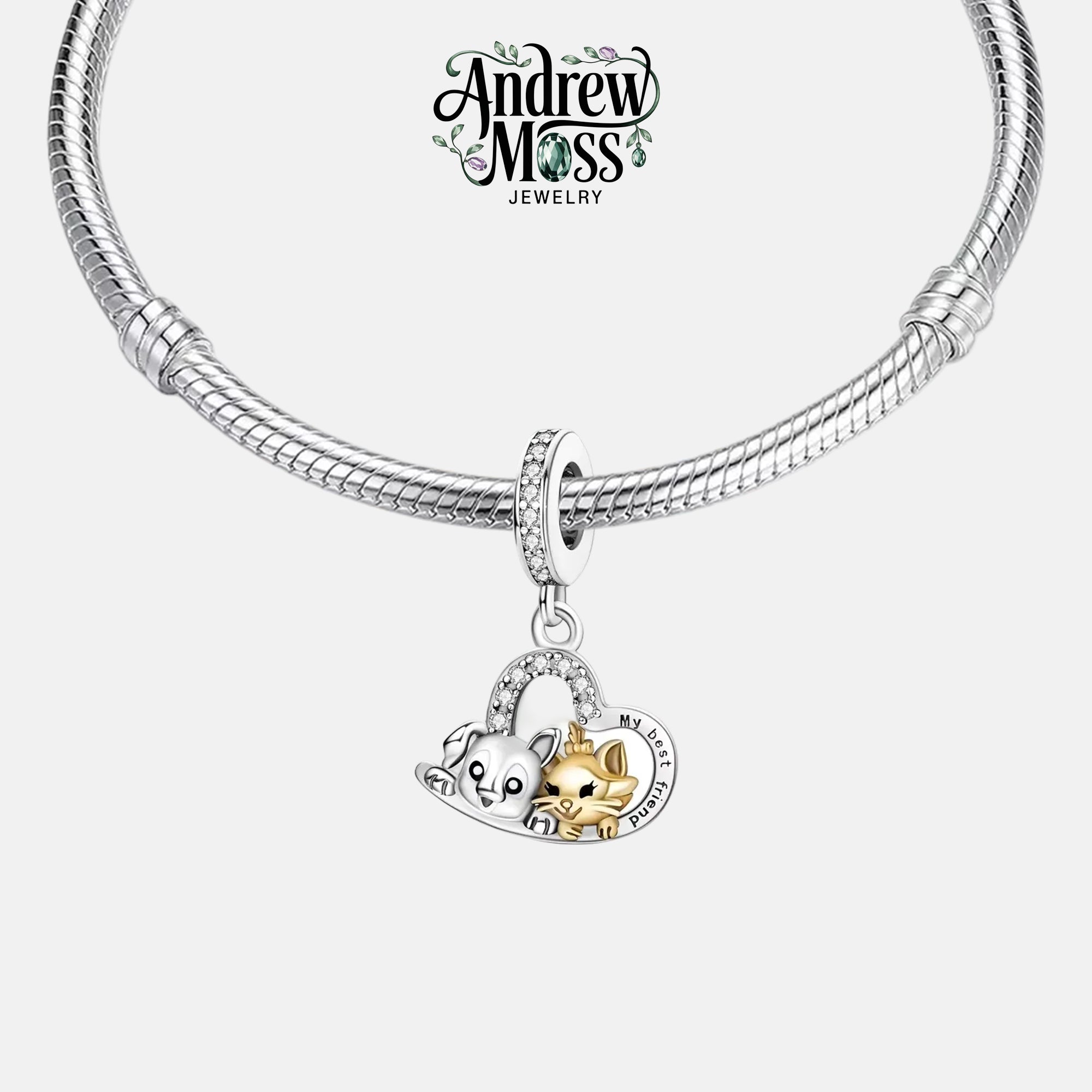 Dog & Cat Best Friends Dangle Charm