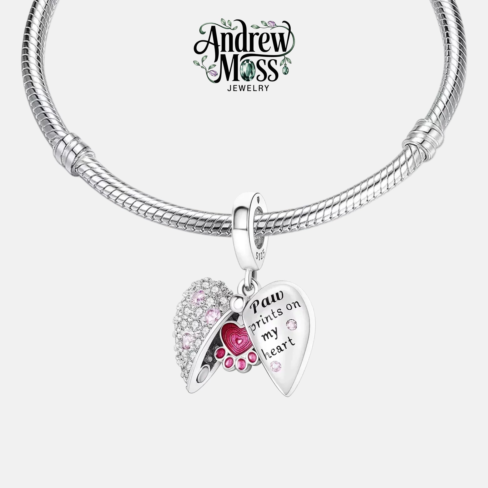 Openable Paw Heart Love Charm
