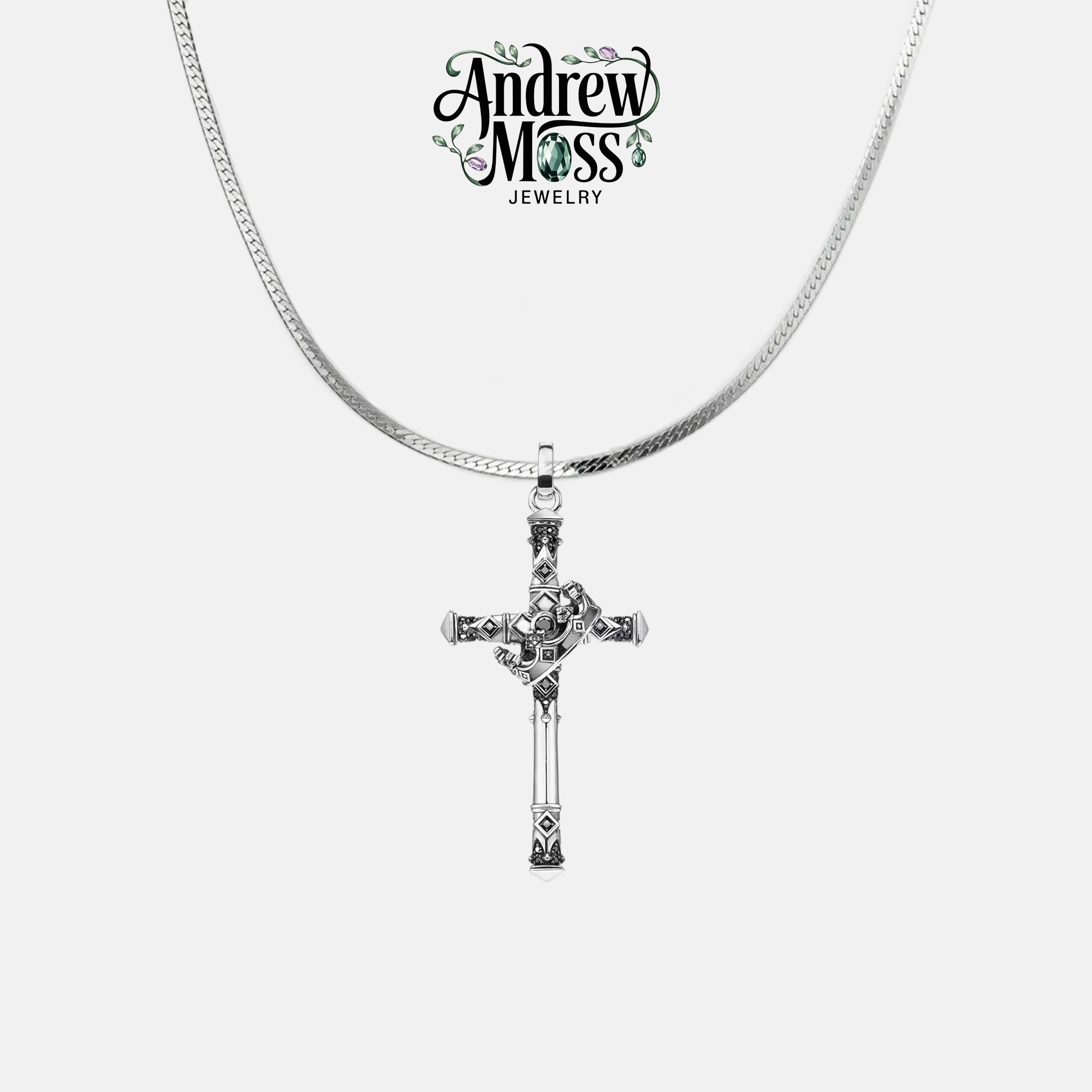 Cross With Crown Pendant