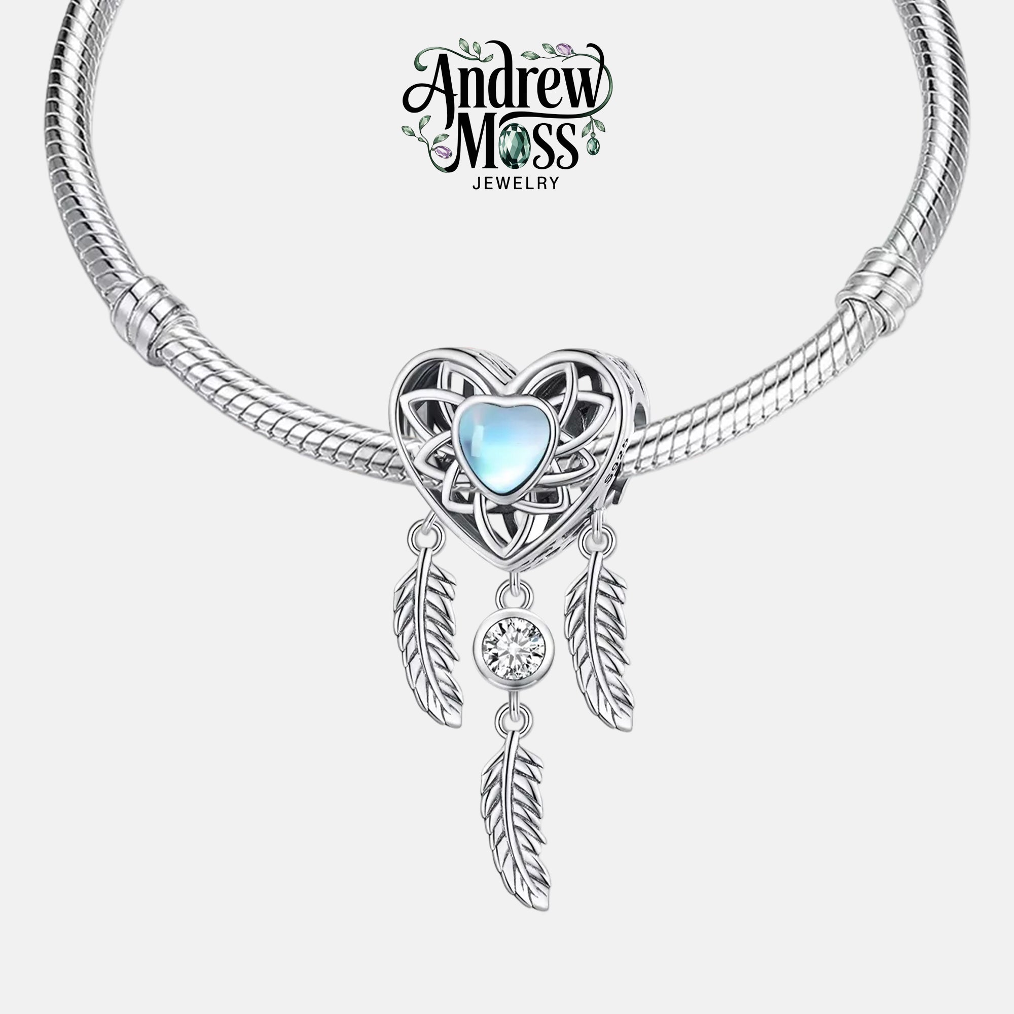 Dream Catcher Moonstone Charm
