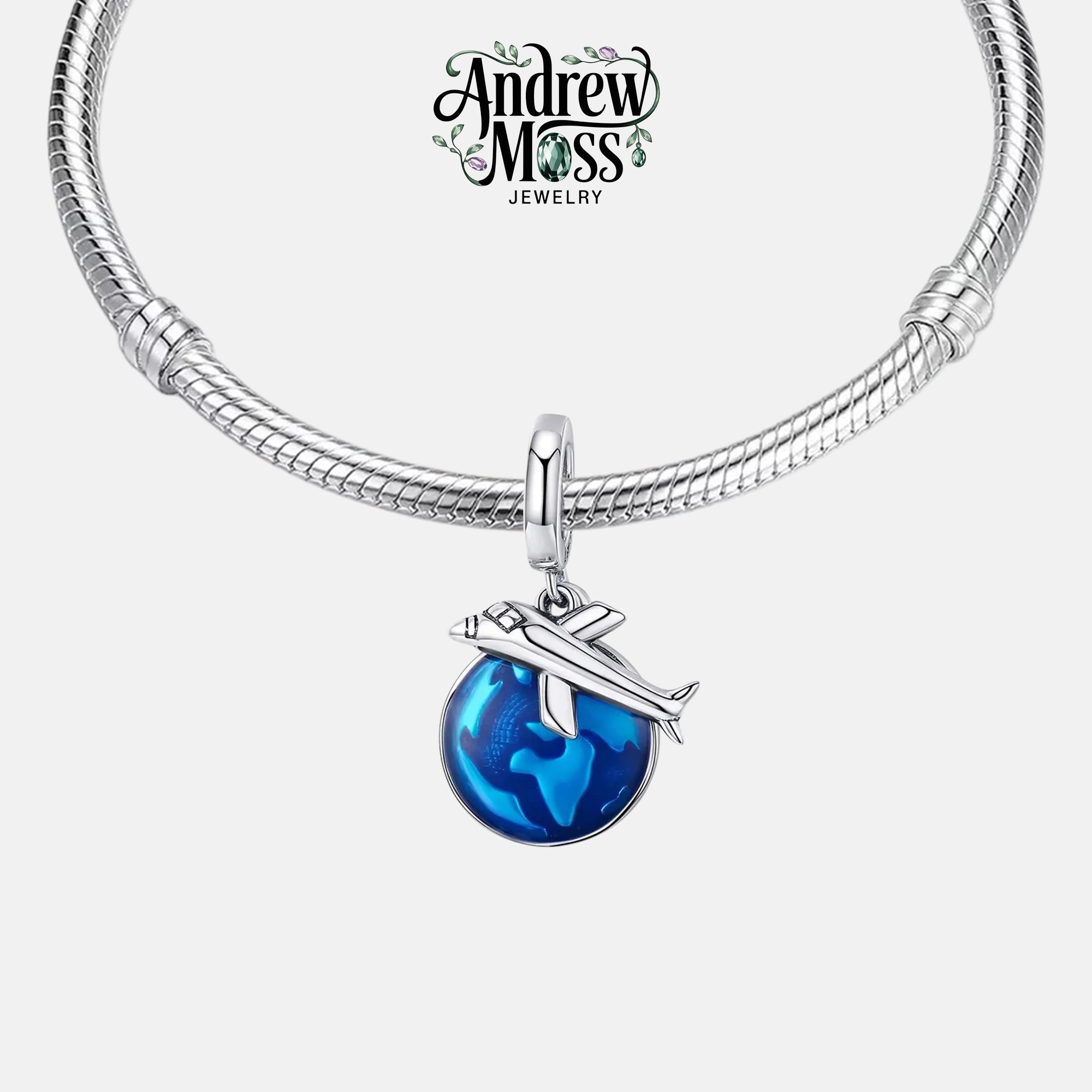 Travel the World Airplane Dangle Charm