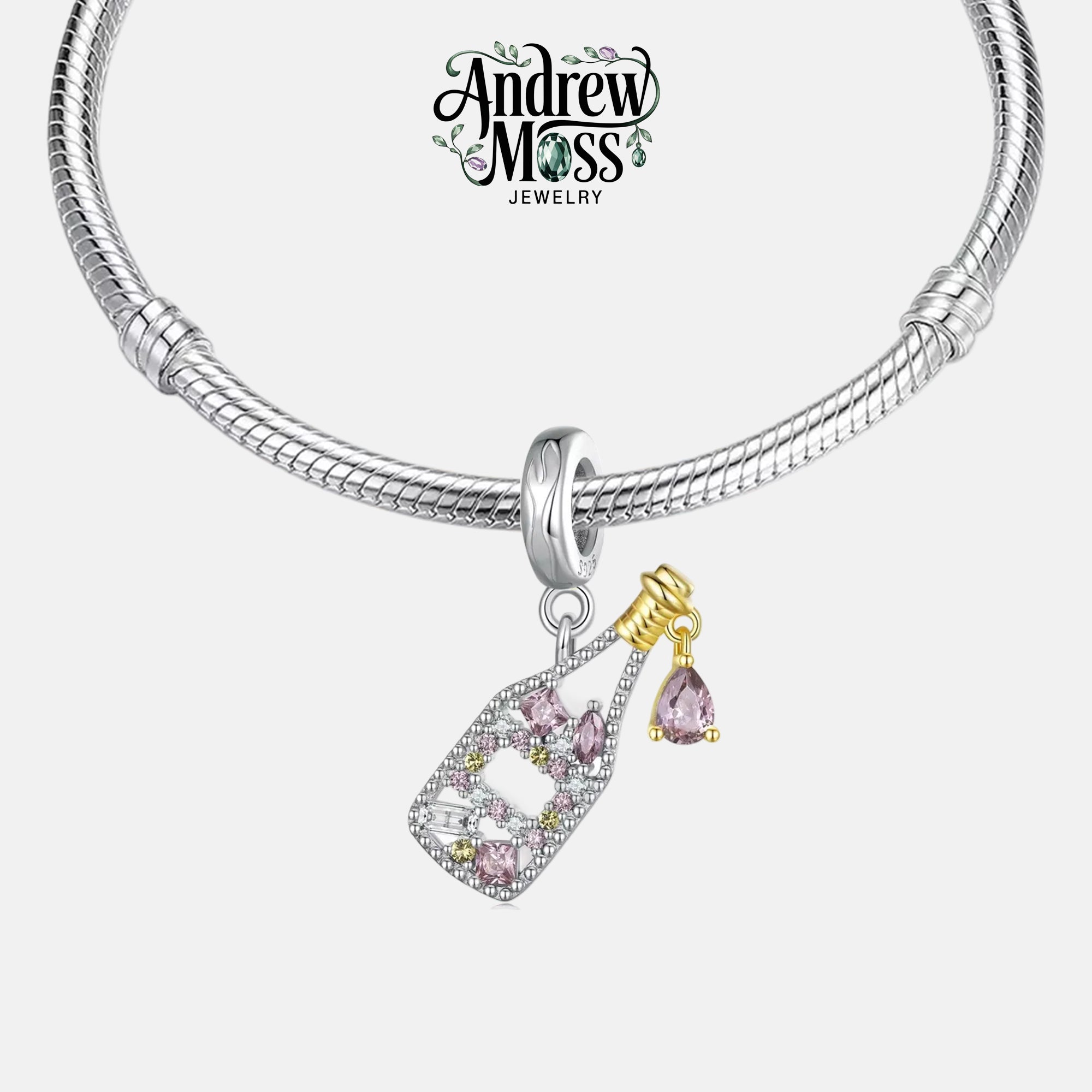 Champagne Bottle Dangle Charm