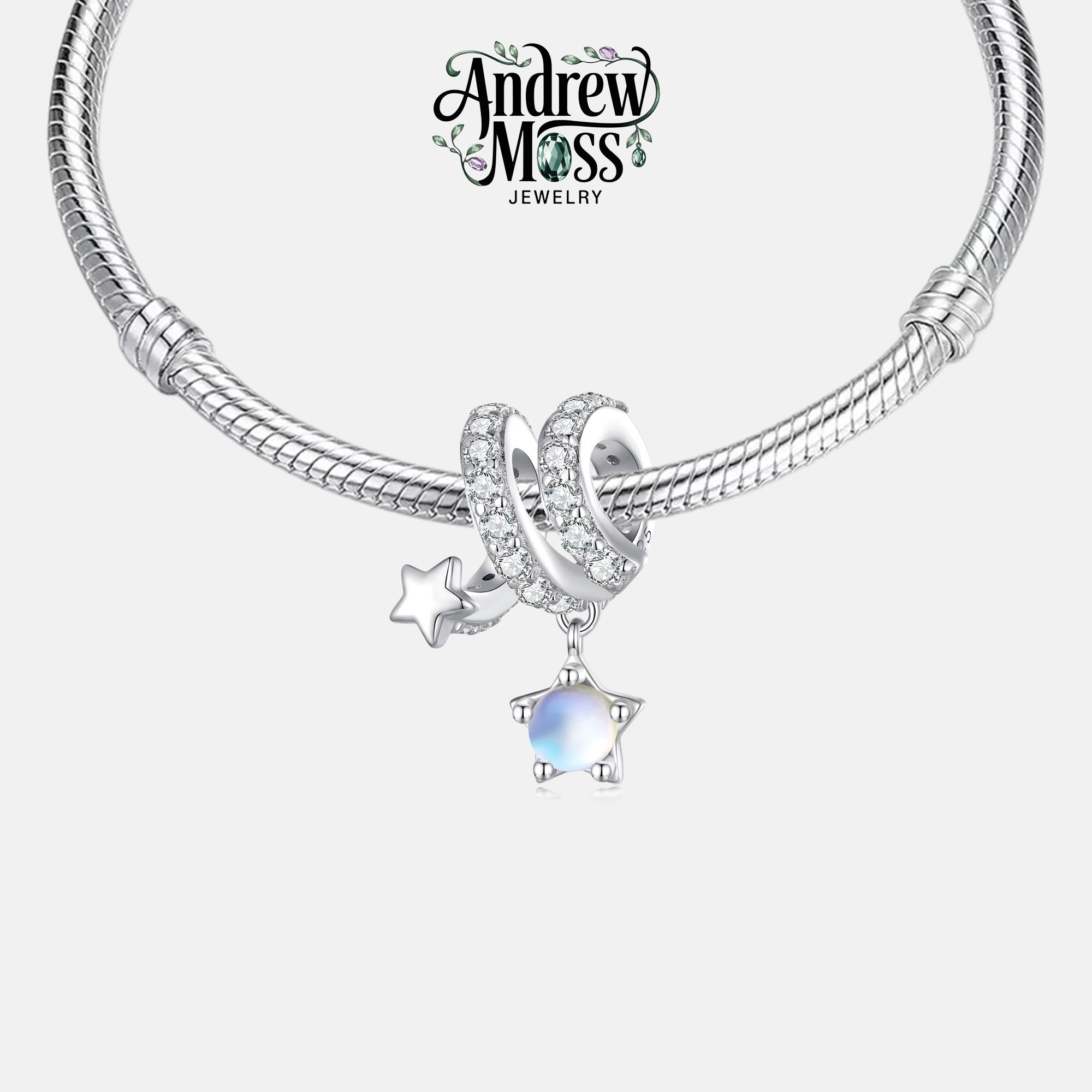 Stars Moonstone Charm