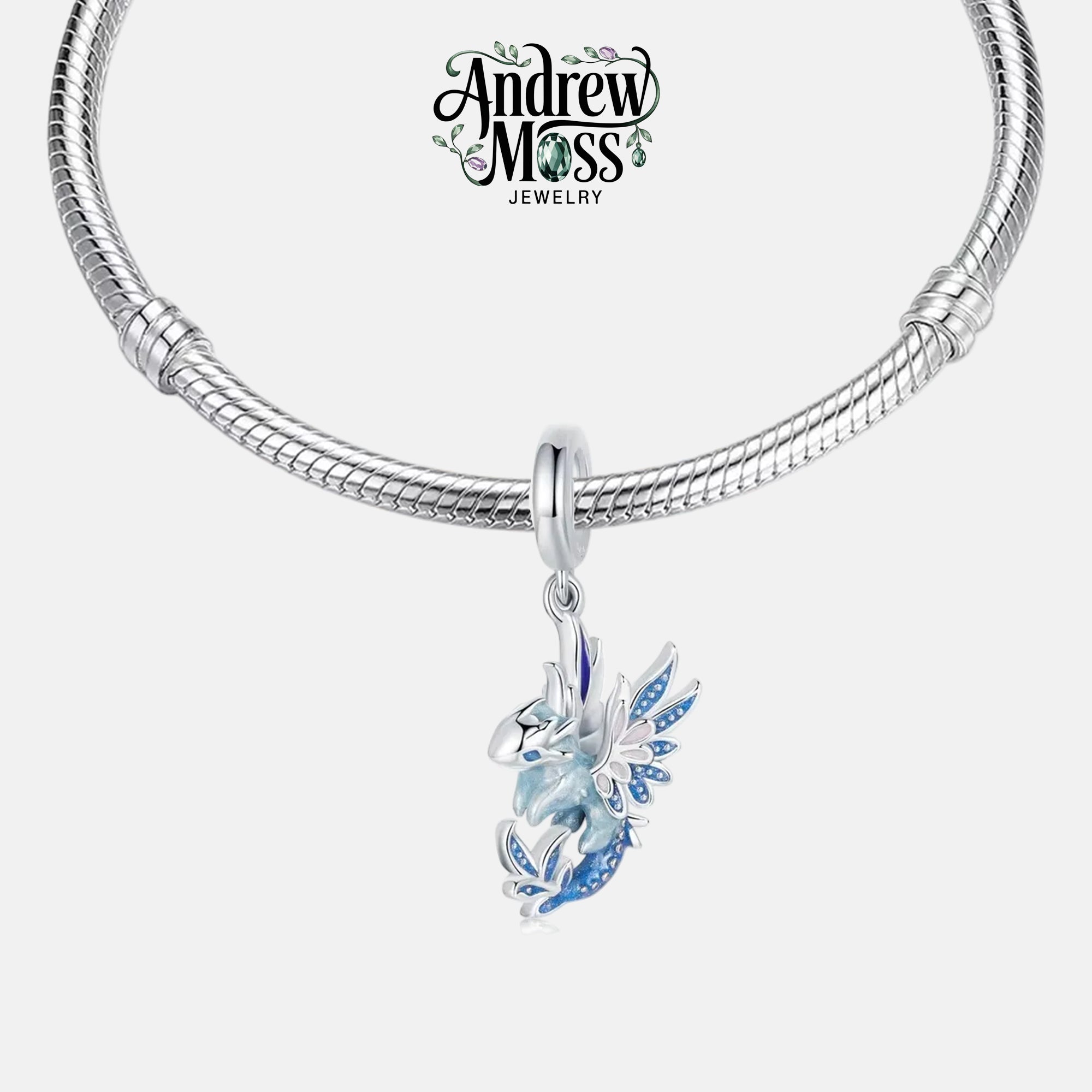 Water Flying Dragon Dangle Charm
