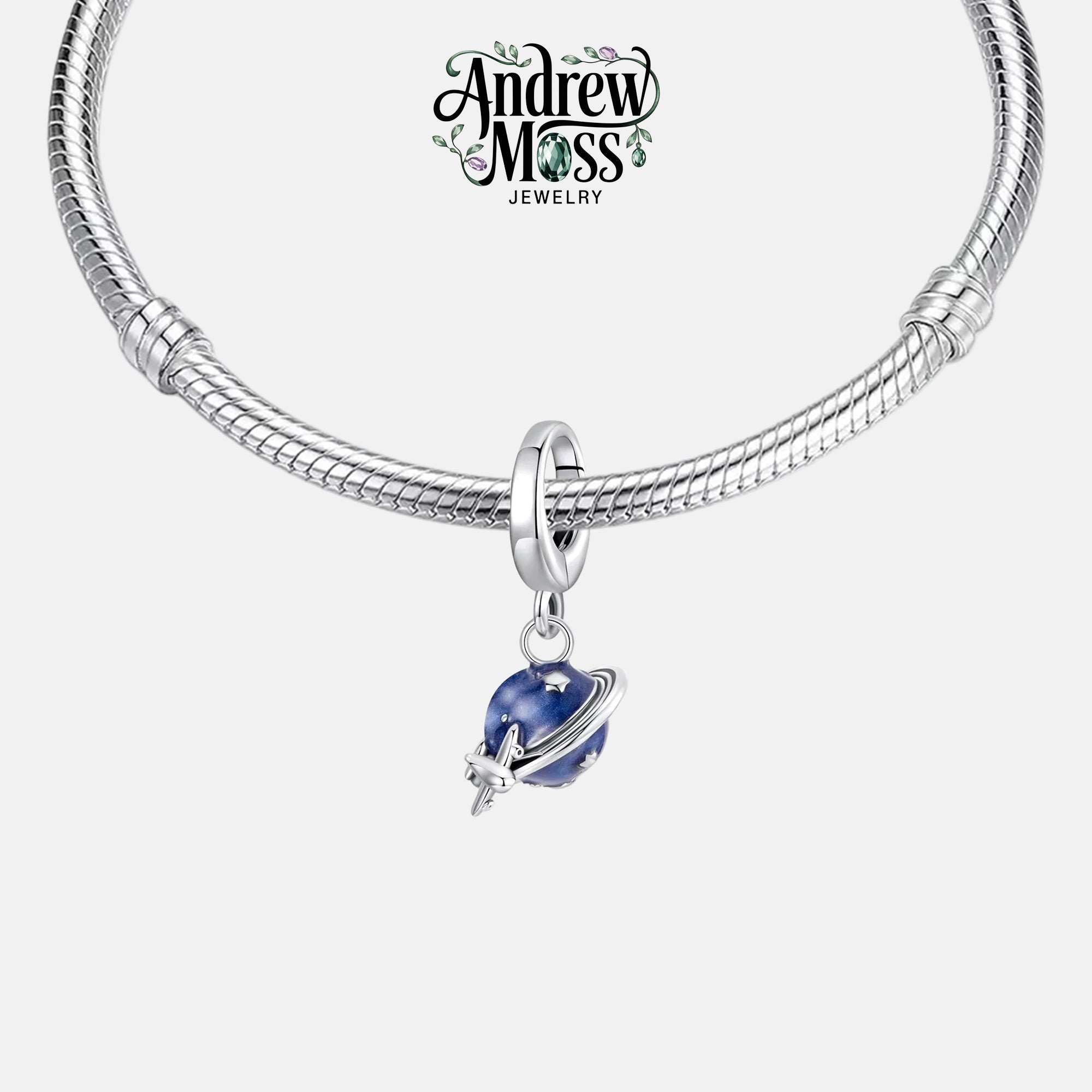 Airplane Earth Dangle Charm