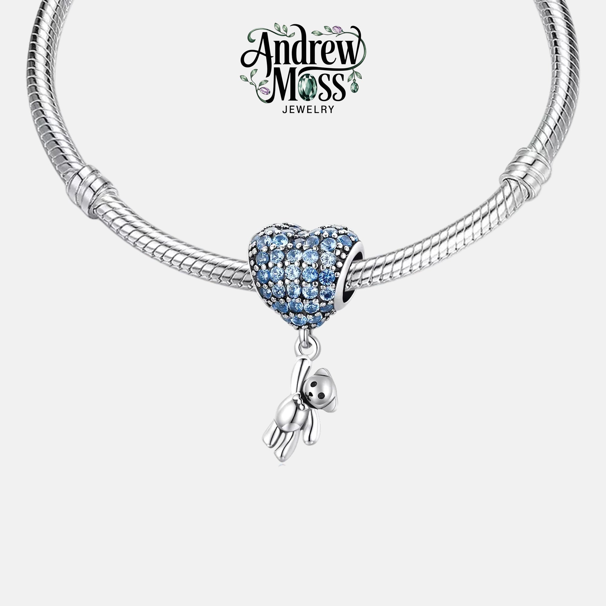 Heart Shape Balloon Bear Charm