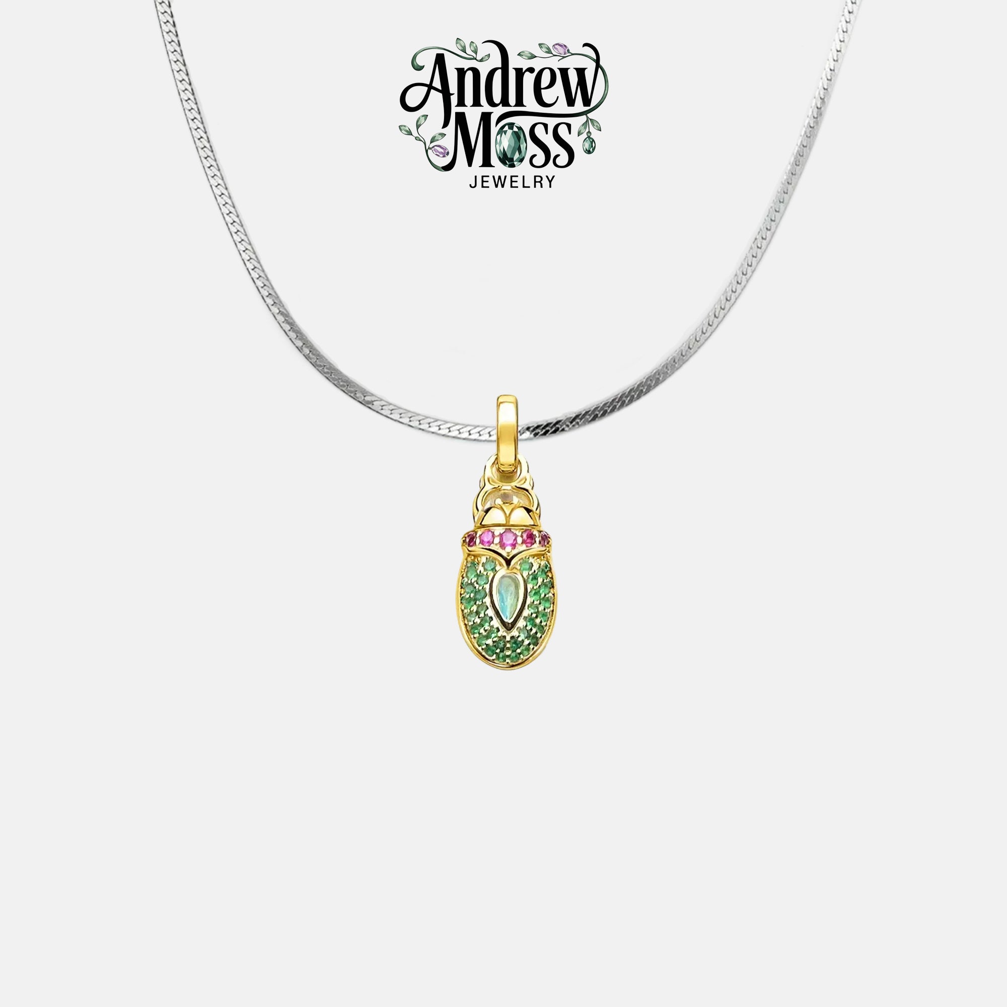 Egyptian Scarab Gold Plated Pendant