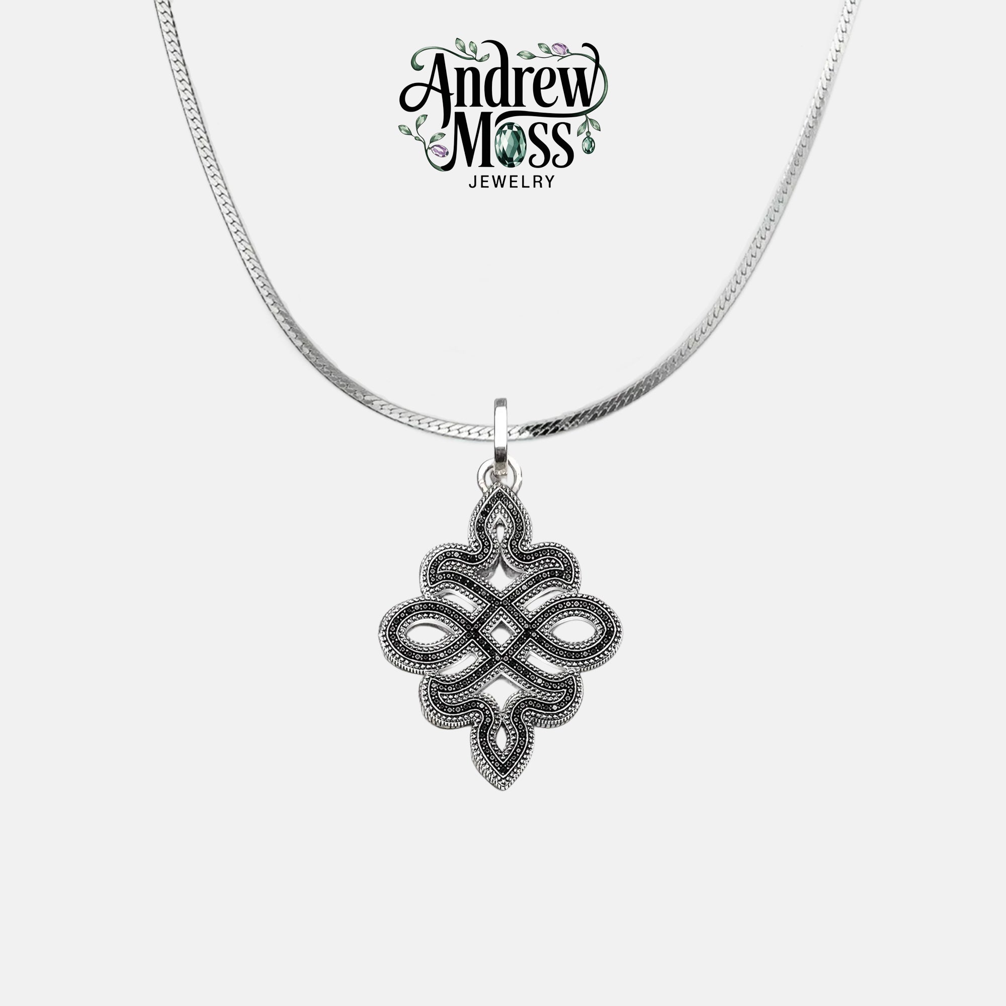 Black Love Knot Pendant