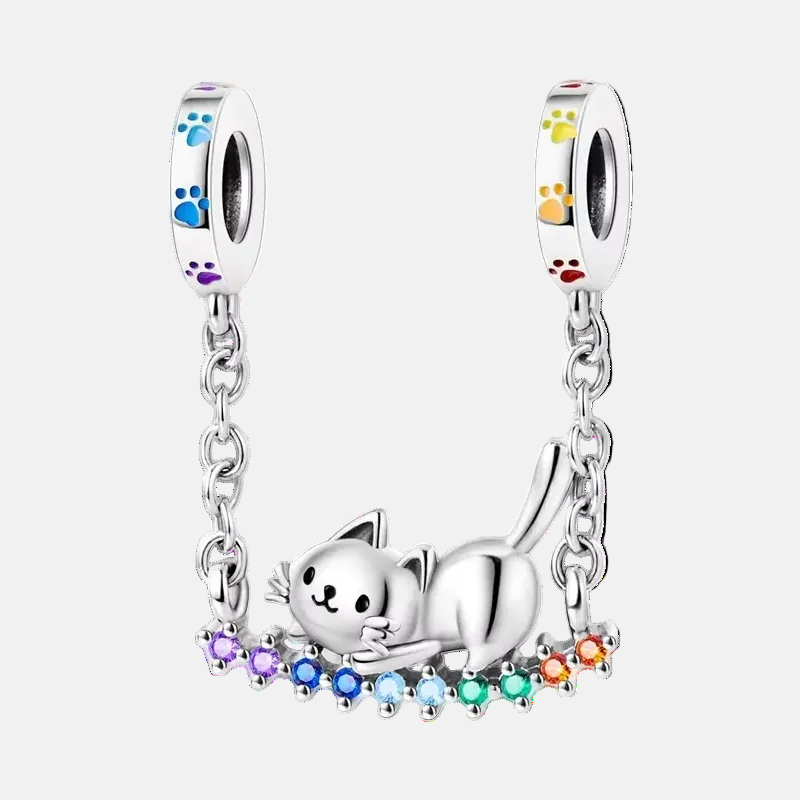 Cat Swinging Safety Chain Charm