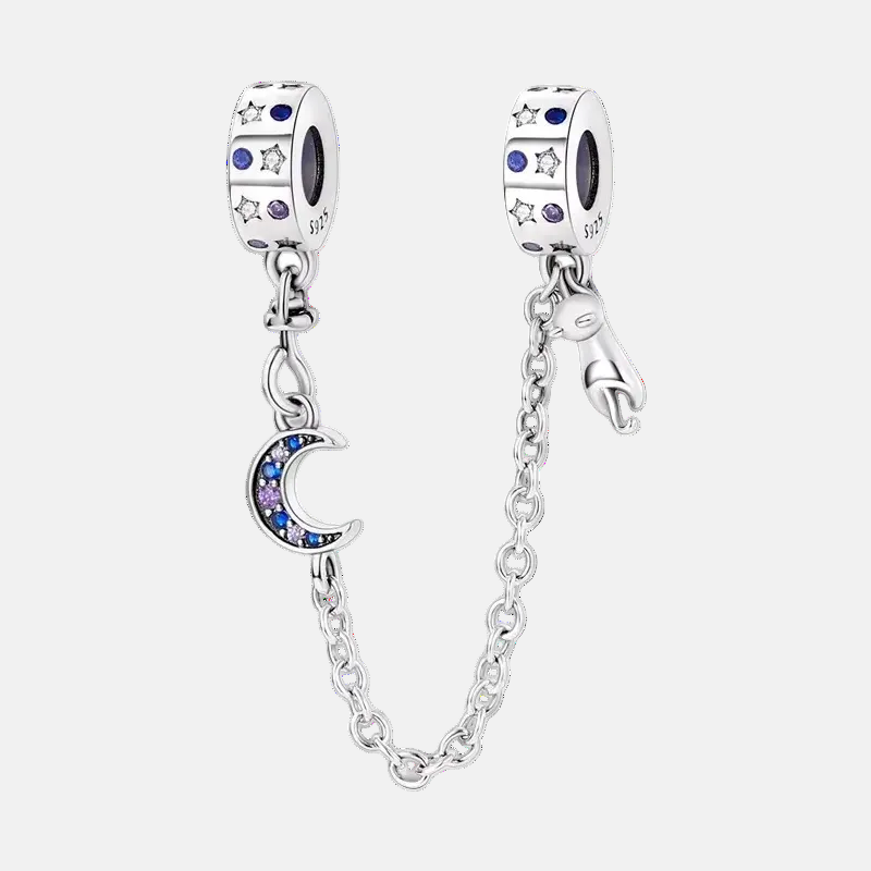 Cat & Moon Safety Chain Charm